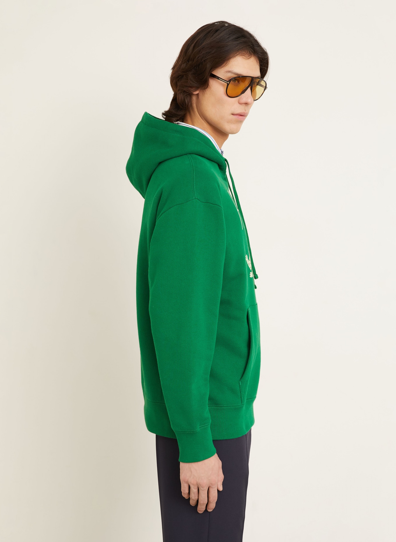 VALENTINO mikina s kapucí: ZELENÁ / REŽNÁ