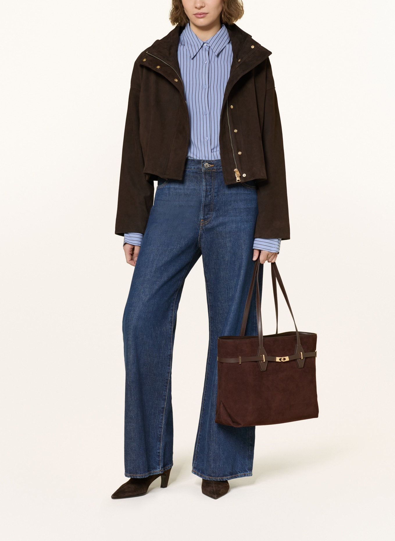 CHARLES & KEITH  Sac cabas ARLET TOTE: MARRON FONCÉ / OR