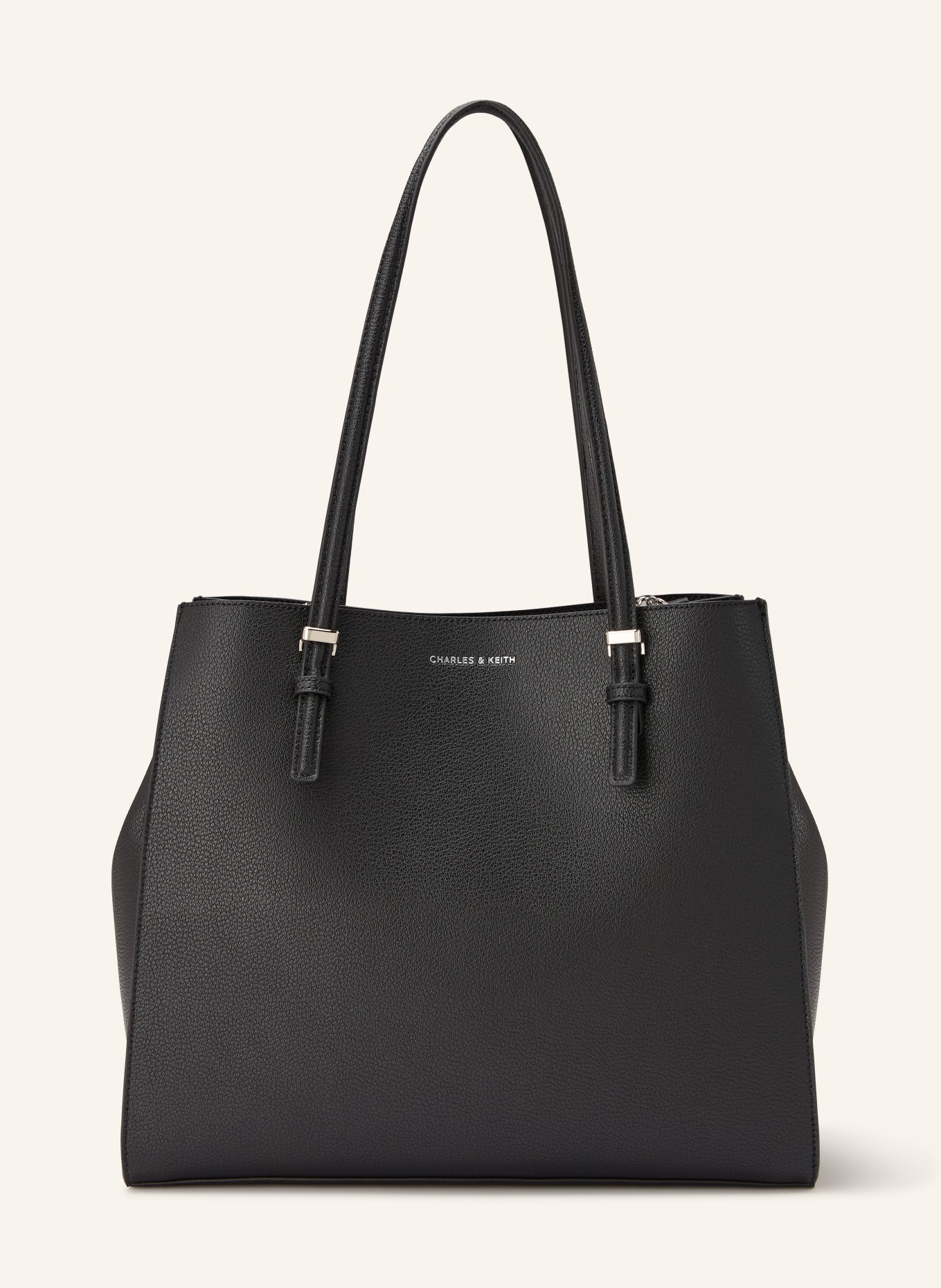 CHARLES & KEITH Shopper SANSA: SCHWARZ / SILBER