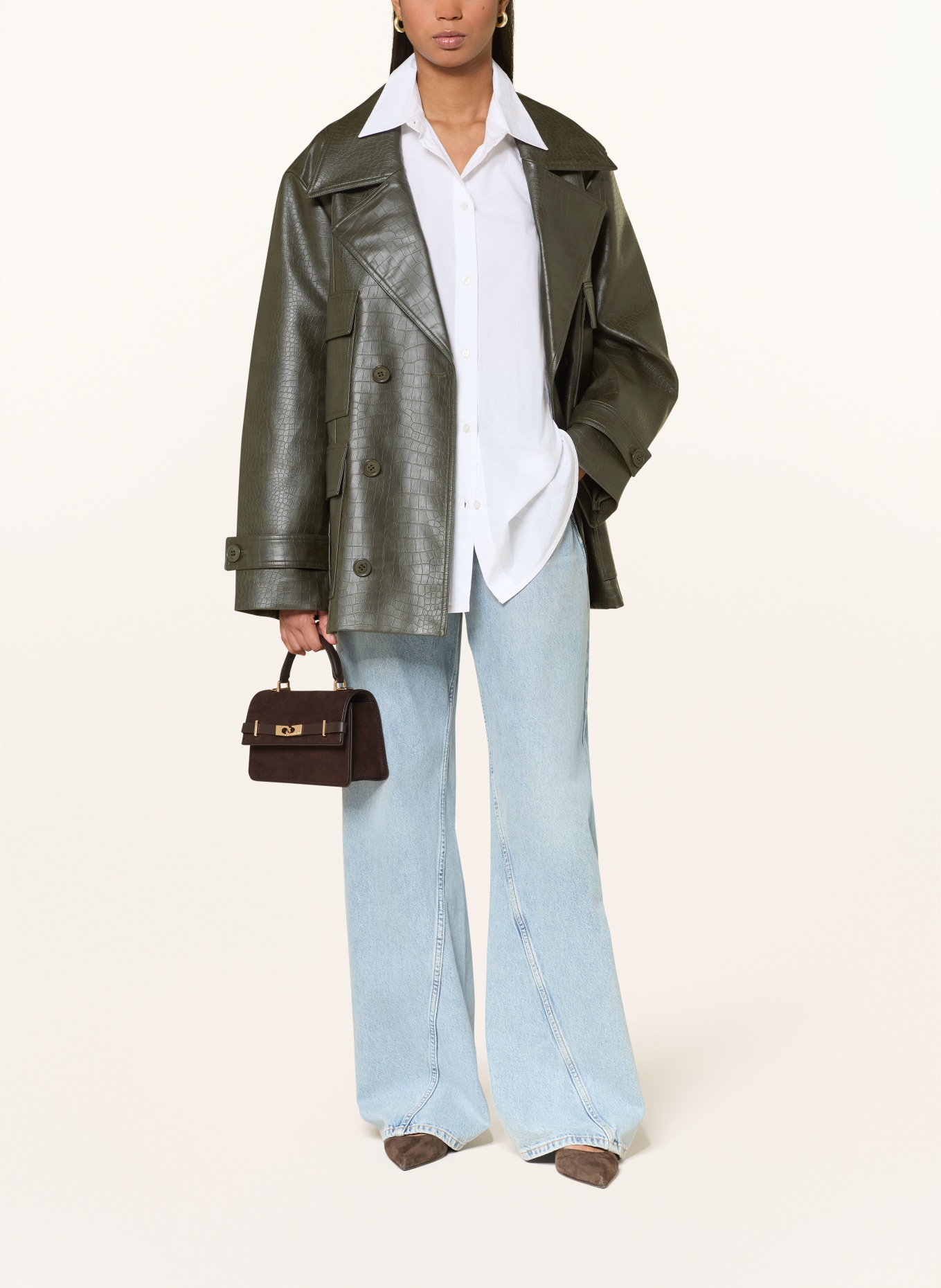 CHARLES & KEITH  Sac à bandoulière ARLET TOPHANDLE: MARRON FONCÉ / OR