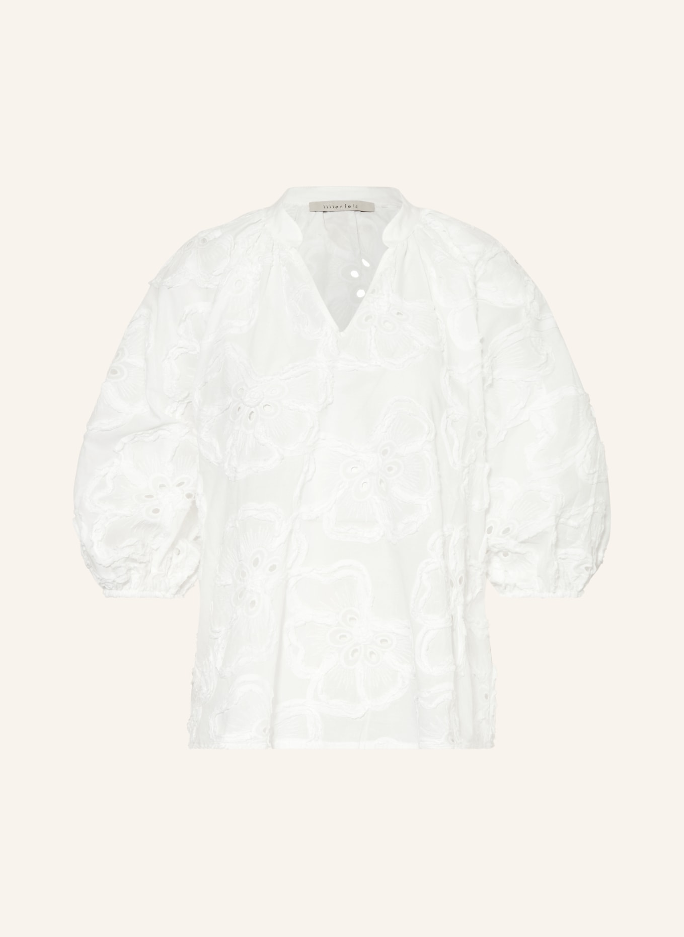 lilienfels Blusenshirt mit Lochspitze: WEISS
