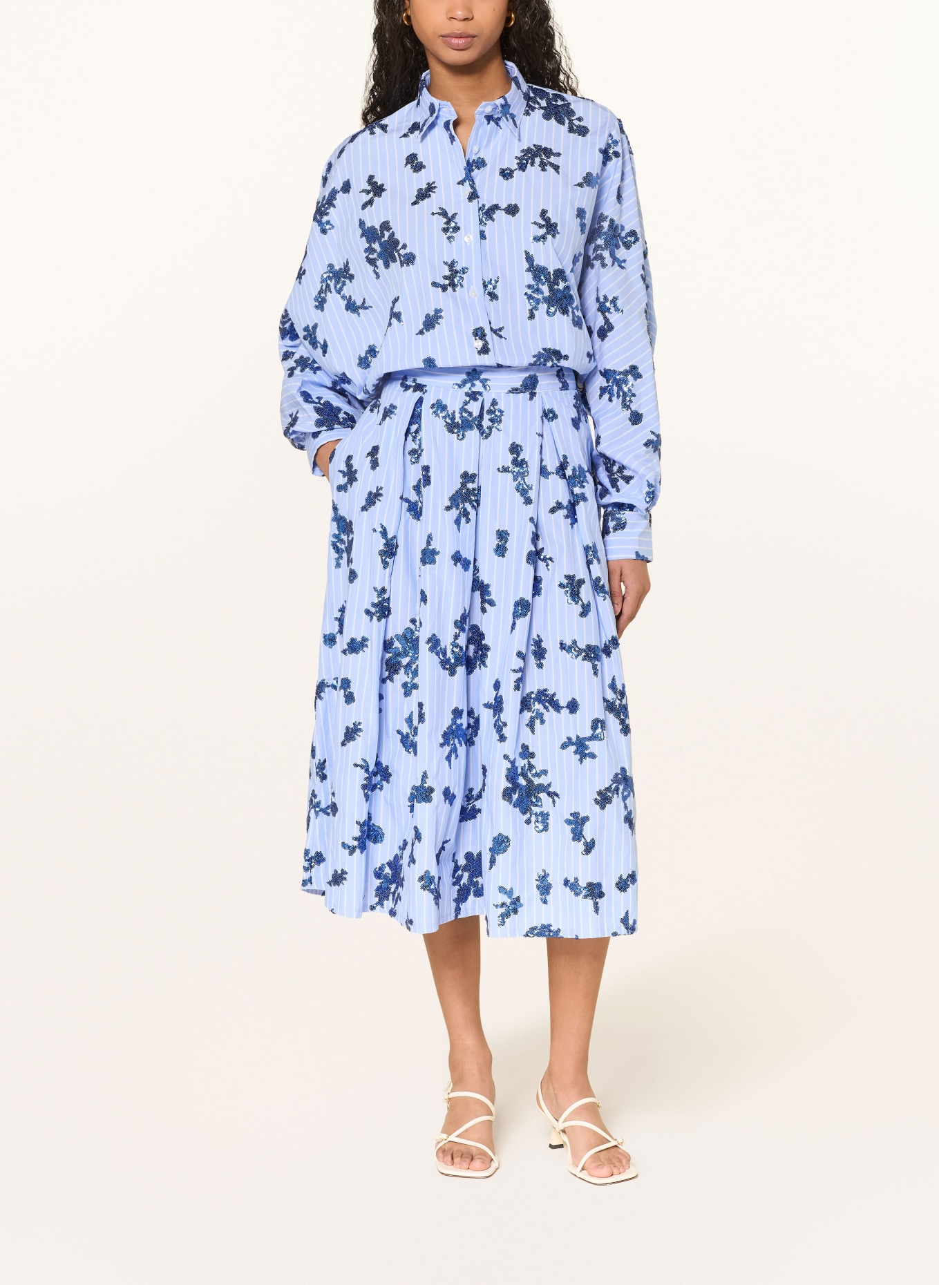 lilienfels Rock mit Pailletten: HELLBLAU / DUNKELBLAU