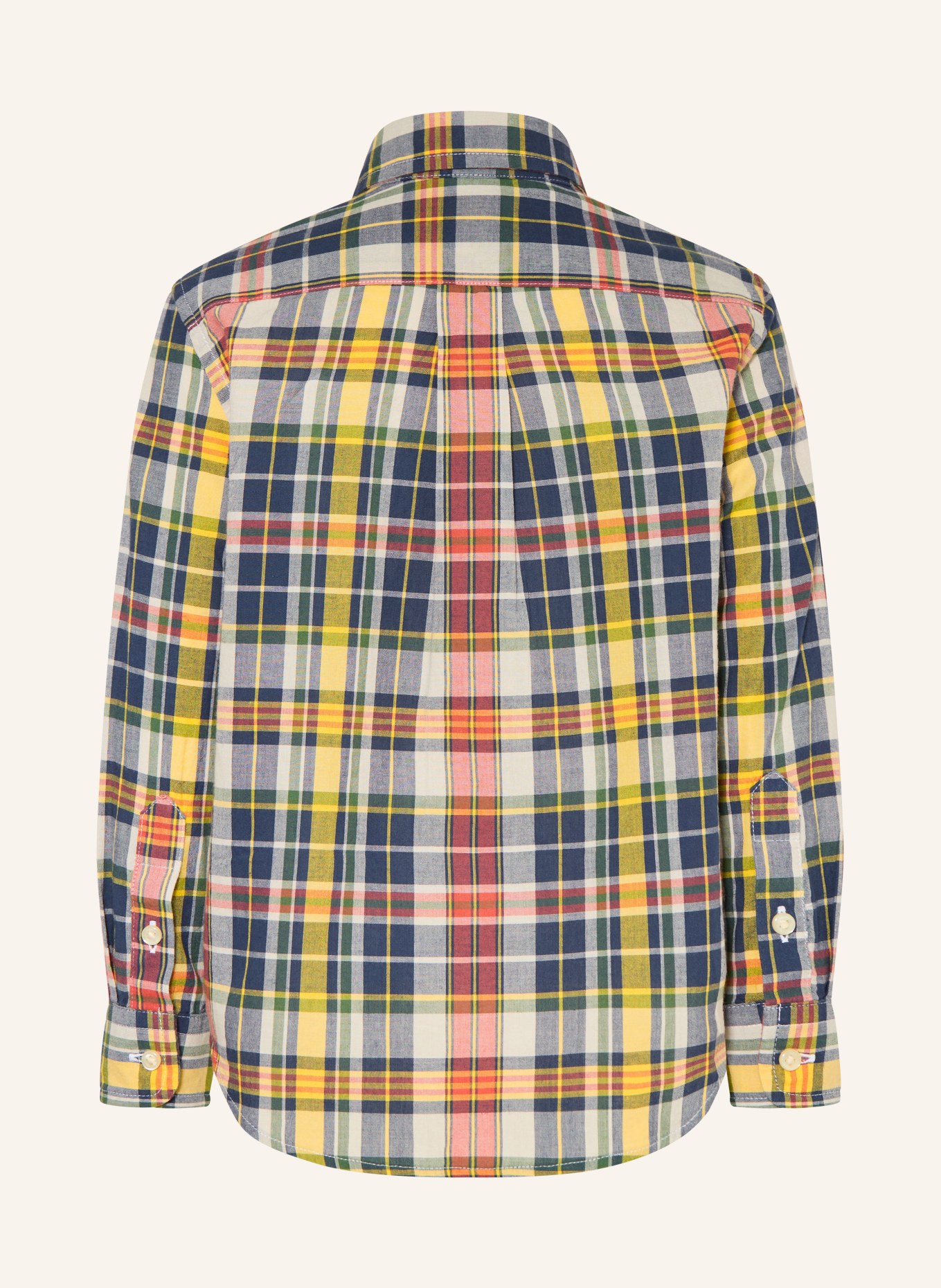 POLO RALPH LAUREN Hemd MADRAS: CREME / ROT / GELB