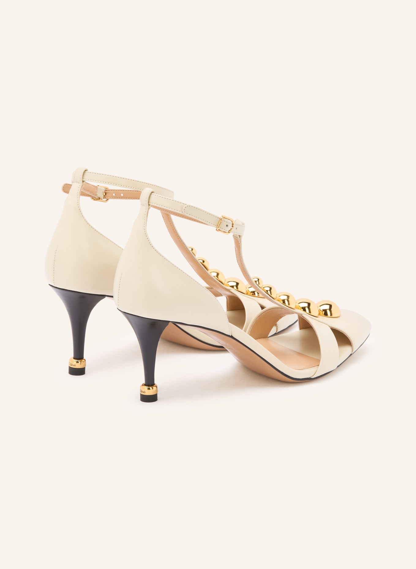 Chloé Pumps CLEIA mit Nieten: 122 EGGSHELL
