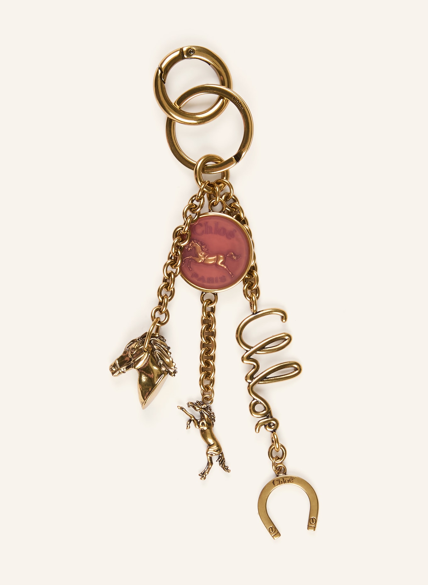 Chloé Taschenanhänger CHLOÉ SYMBOLS COIN HORSE: CEMENT PINK
