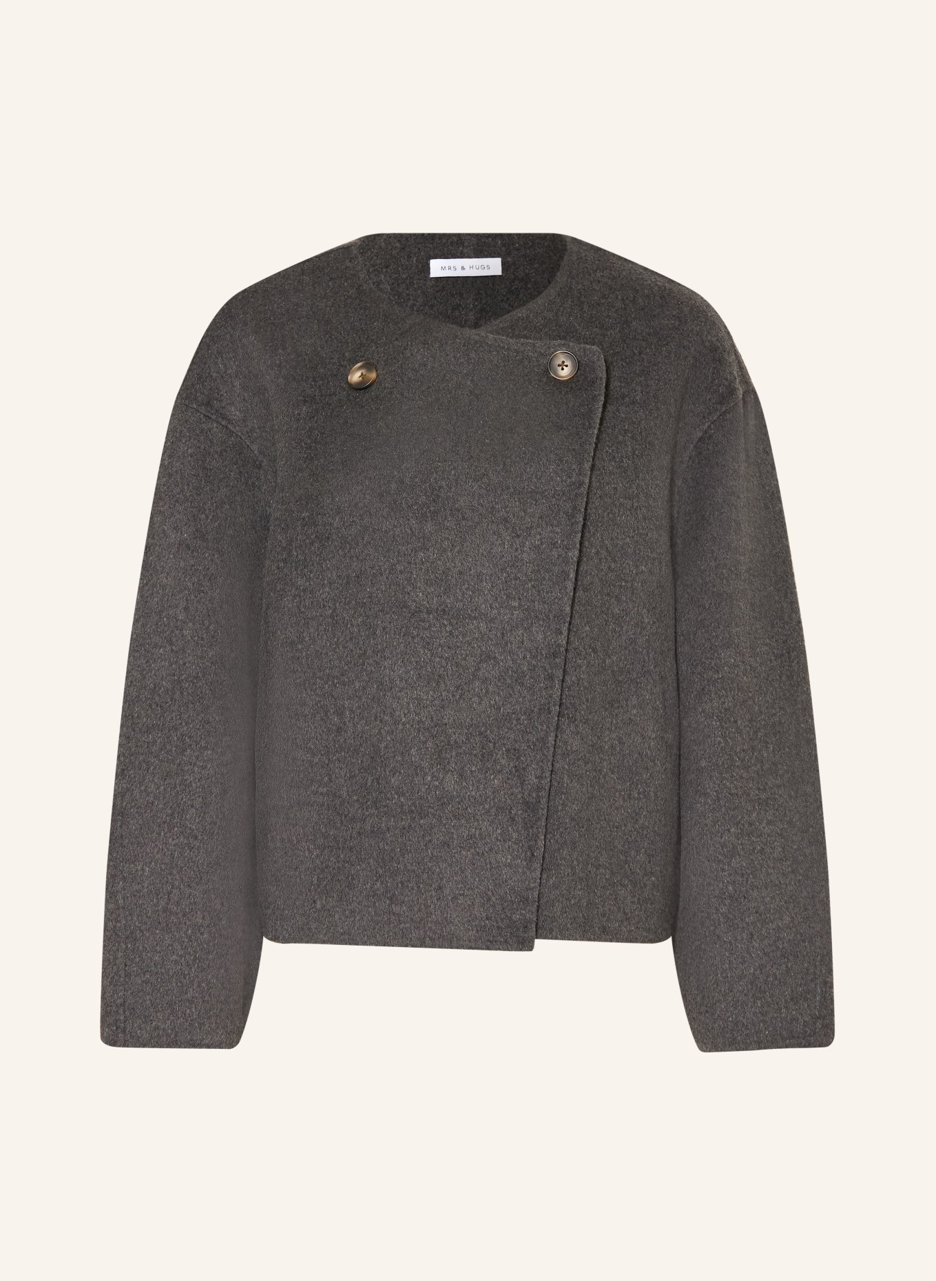 MRS & HUGS kabátová bunda: TMAVĚ ŠEDÁ
