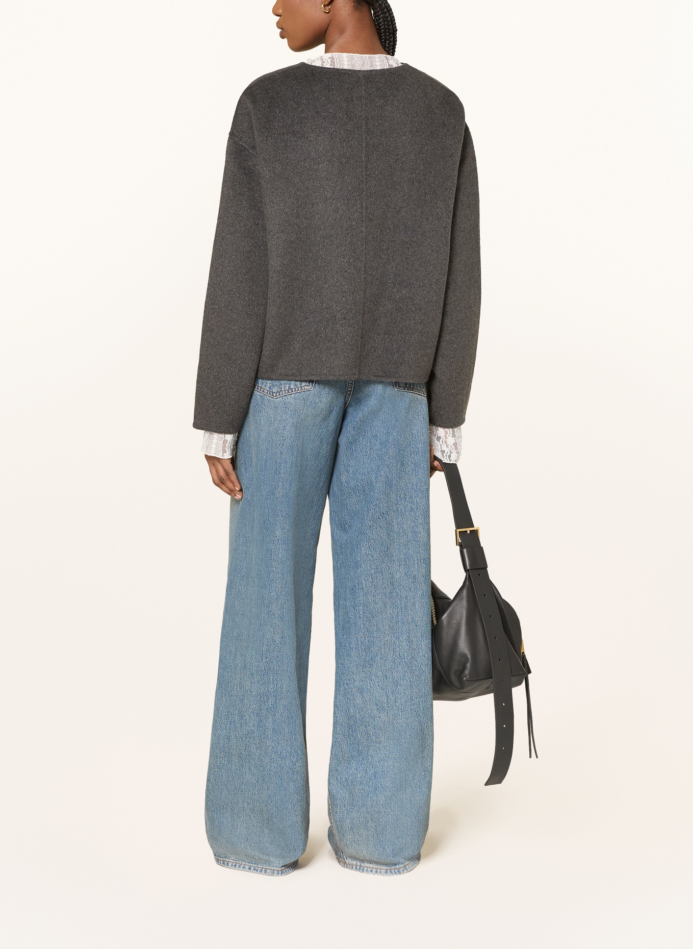 MRS & HUGS kabátová bunda: TMAVĚ ŠEDÁ