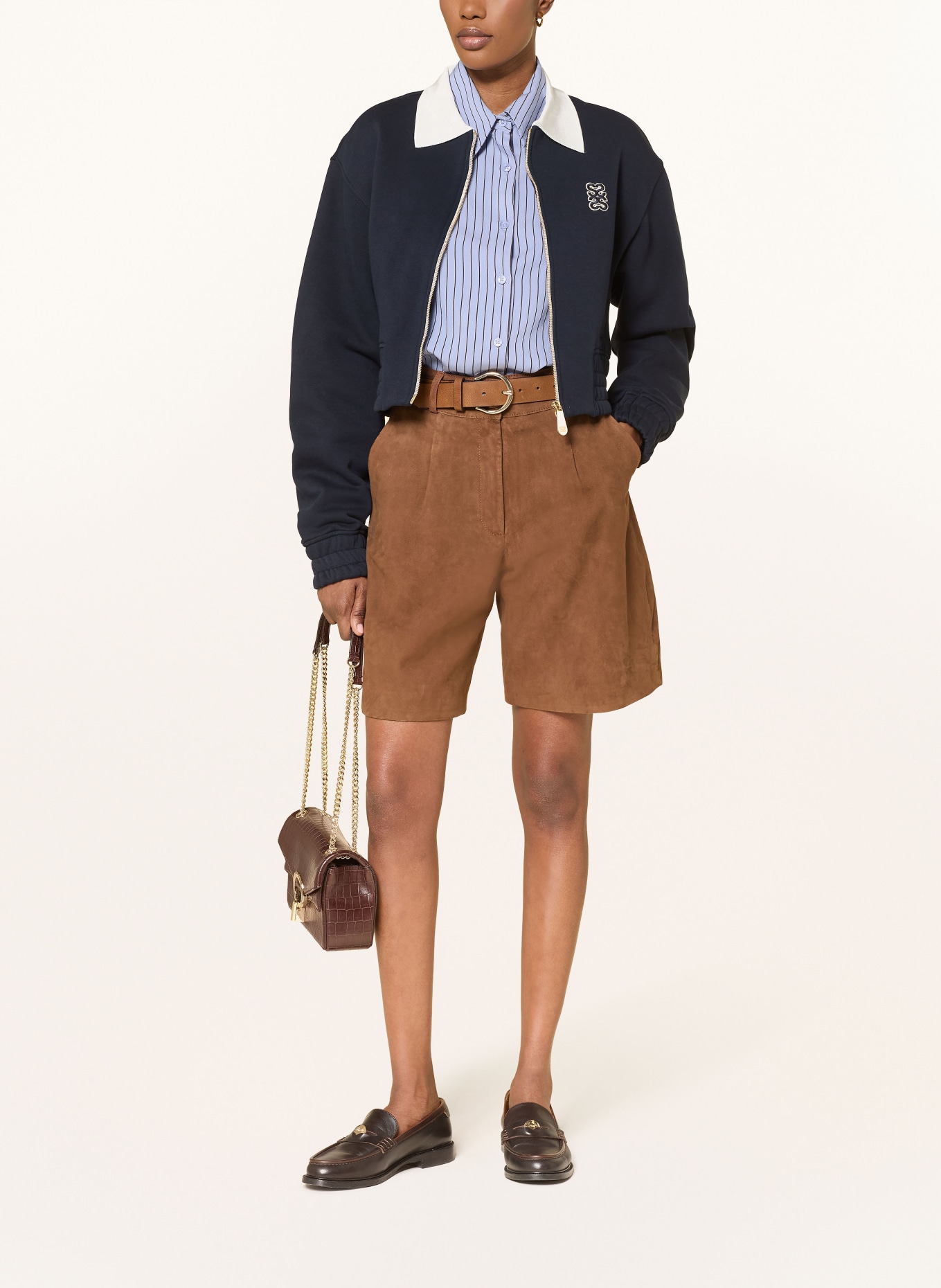 MRS & HUGS leather shorts: BROWN