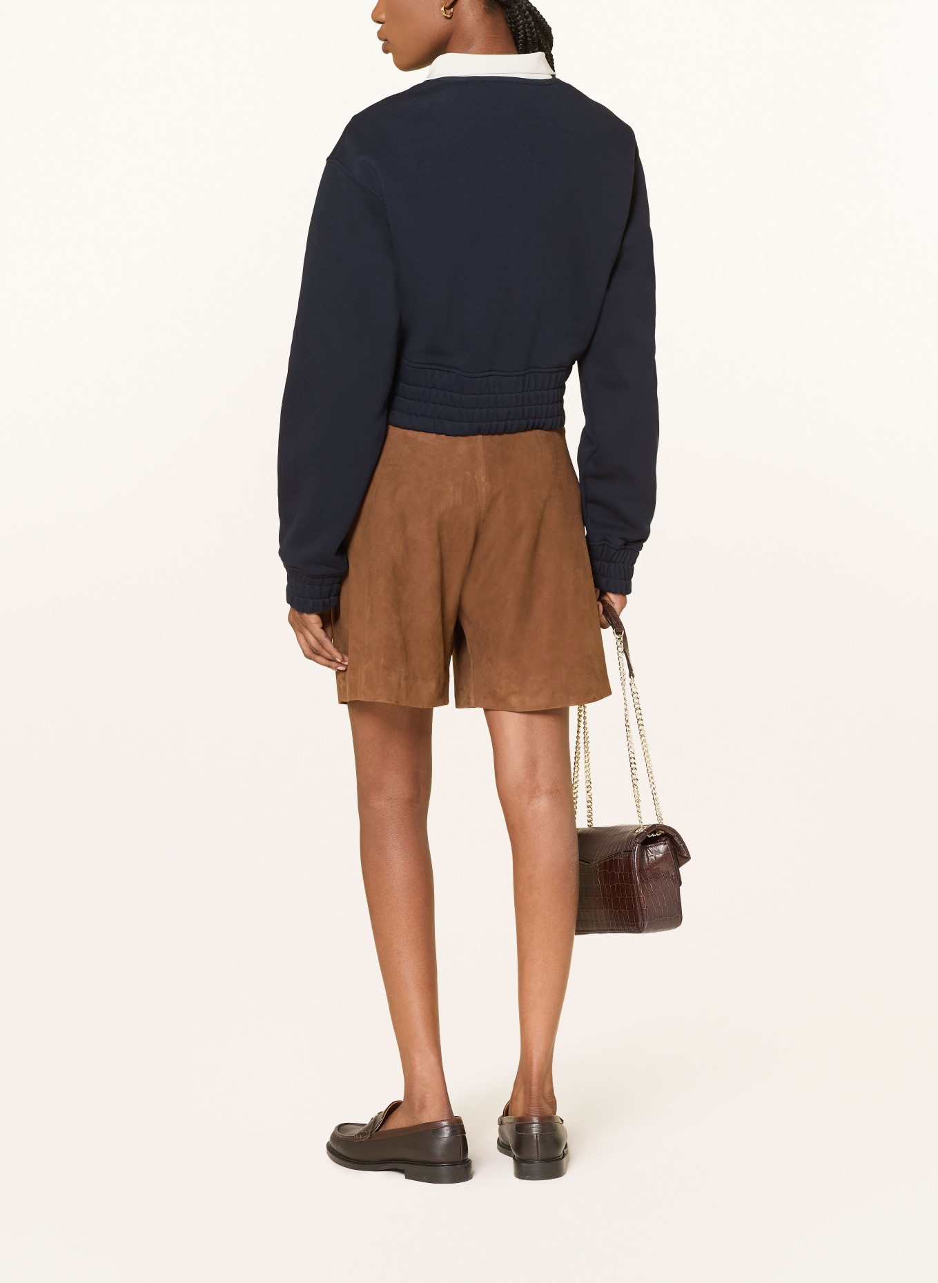 MRS & HUGS leather shorts: BROWN