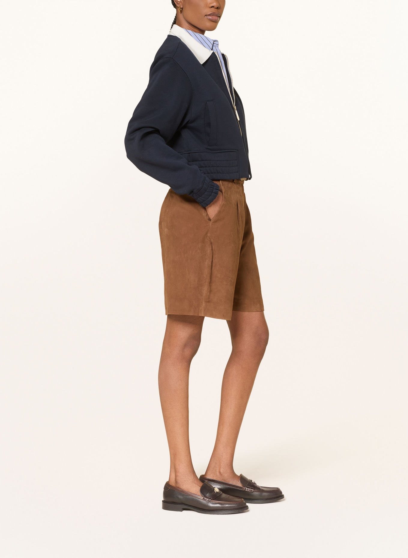 MRS & HUGS leather shorts: BROWN