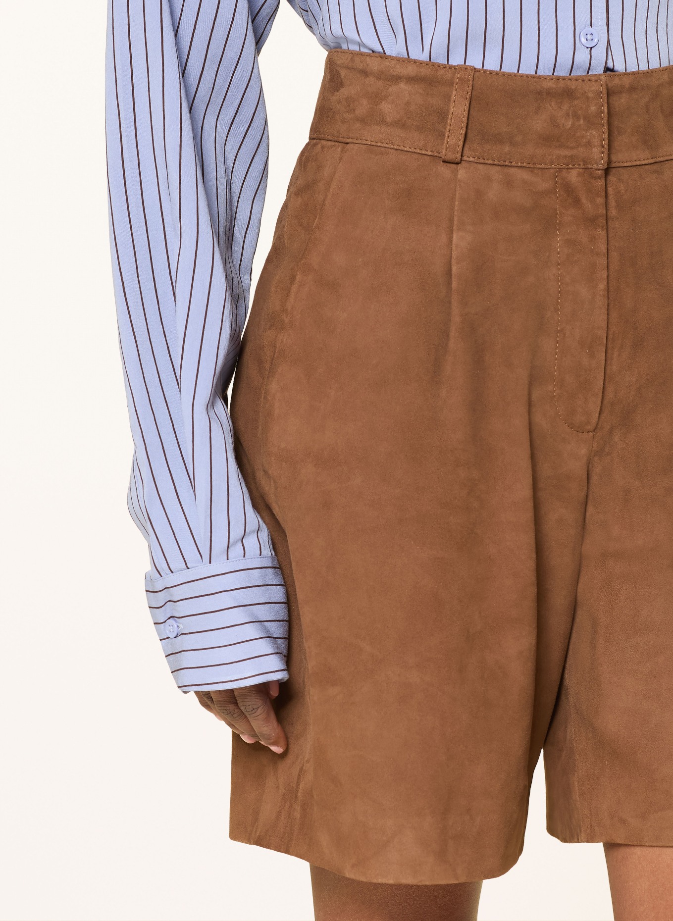 MRS & HUGS leather shorts: BROWN