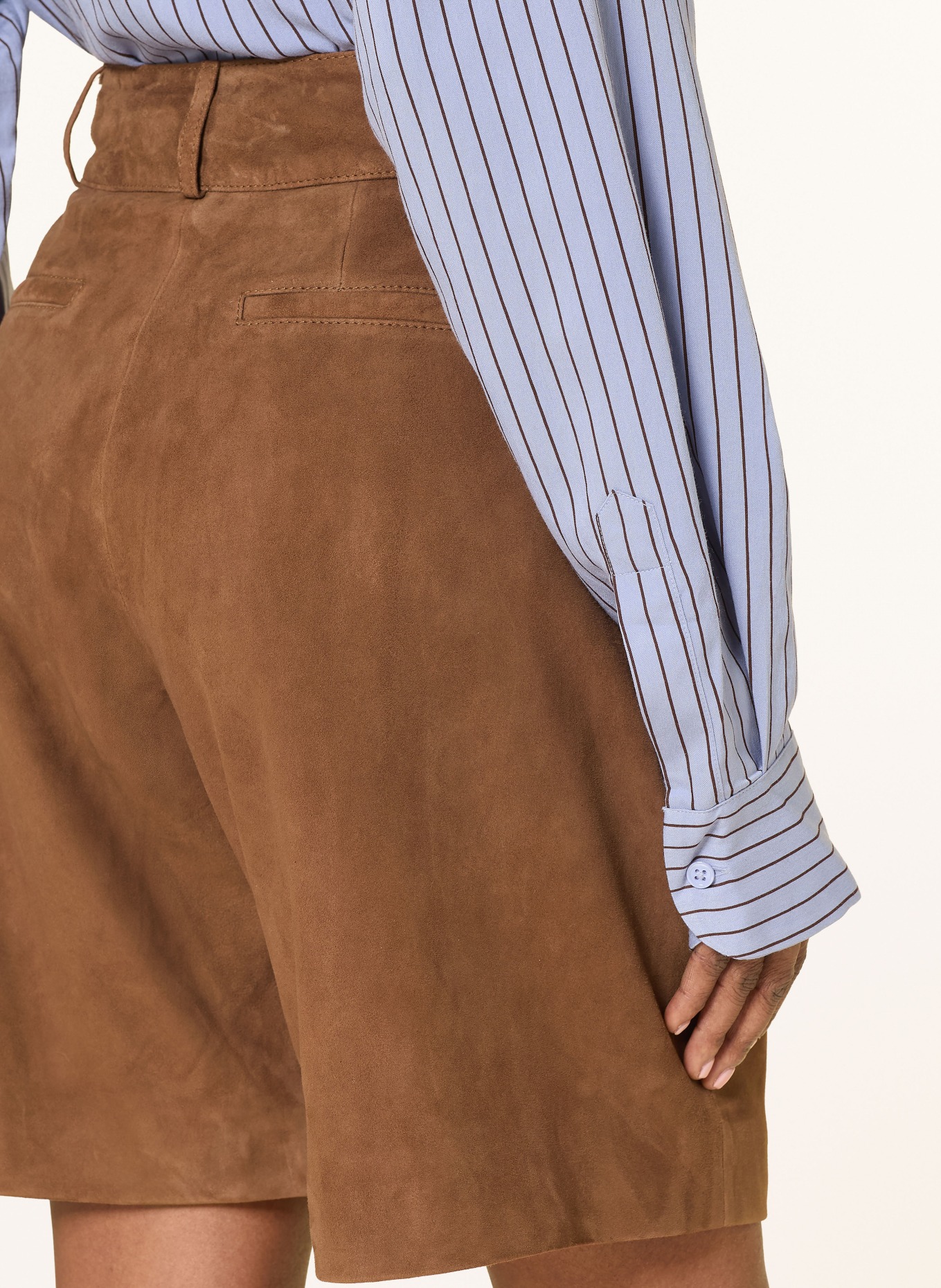 MRS & HUGS leather shorts: BROWN