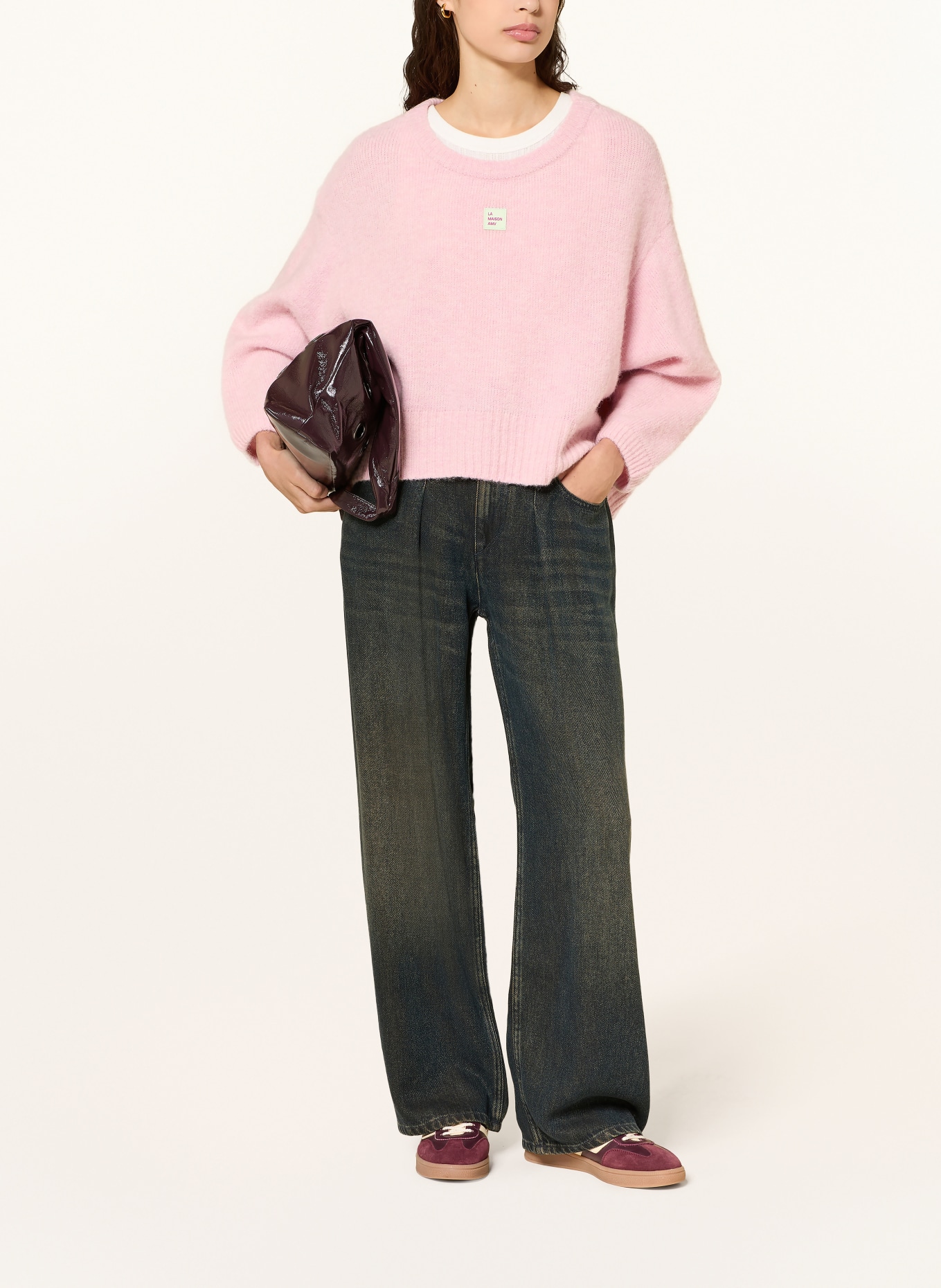 American Vintage Sweter EAST z alpaką: JASNORÓŻOWY