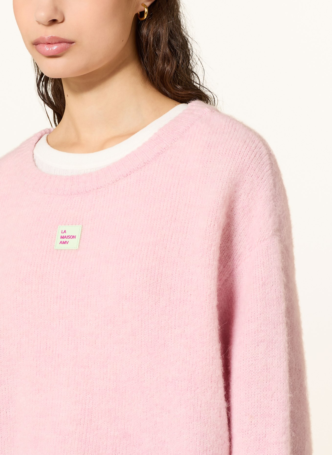 American Vintage Sweter EAST z alpaką: JASNORÓŻOWY