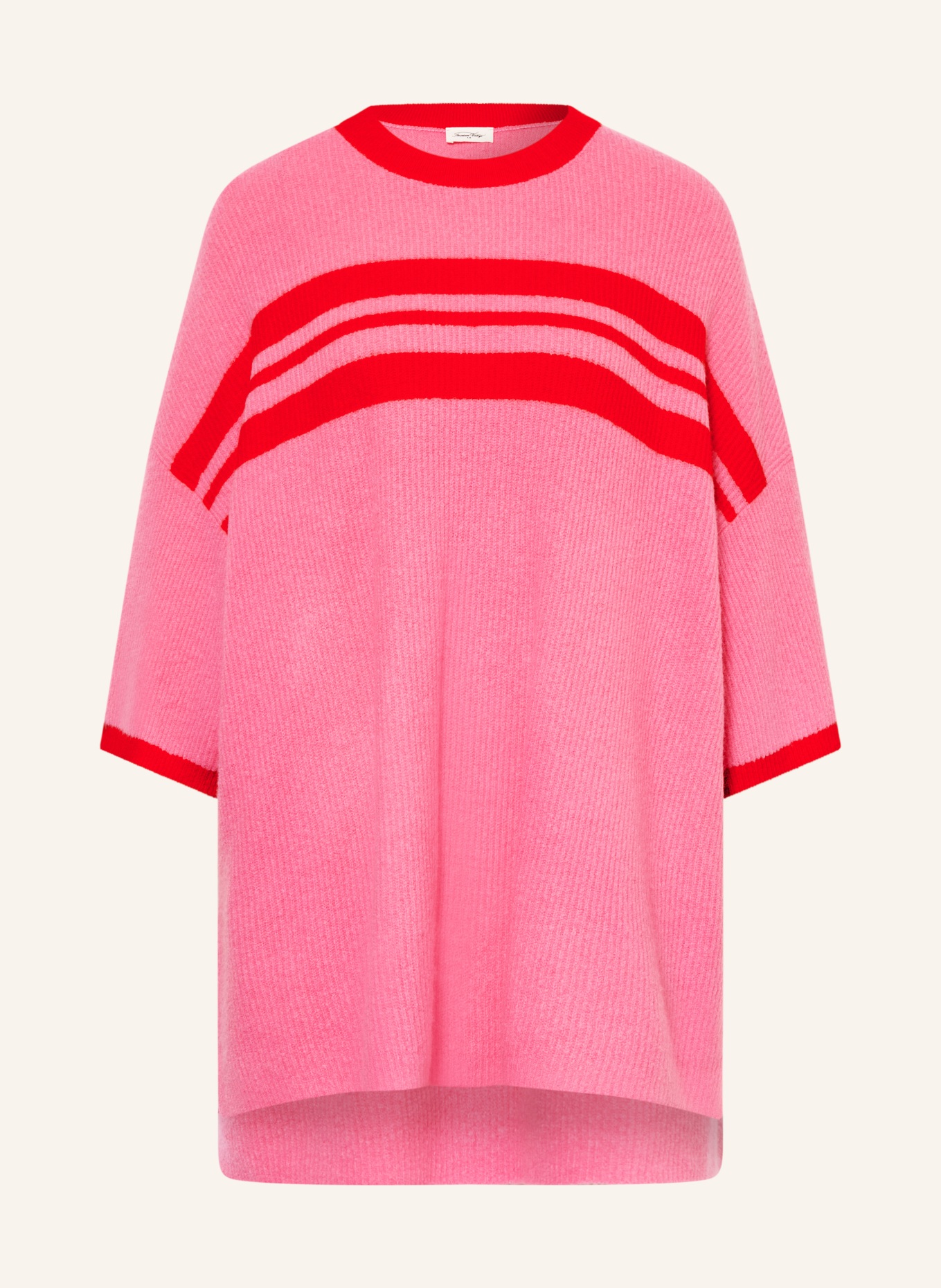 American Vintage Oversized-Pullover DAMSVILLE mit 3/4-Arm: ROSA / ROT