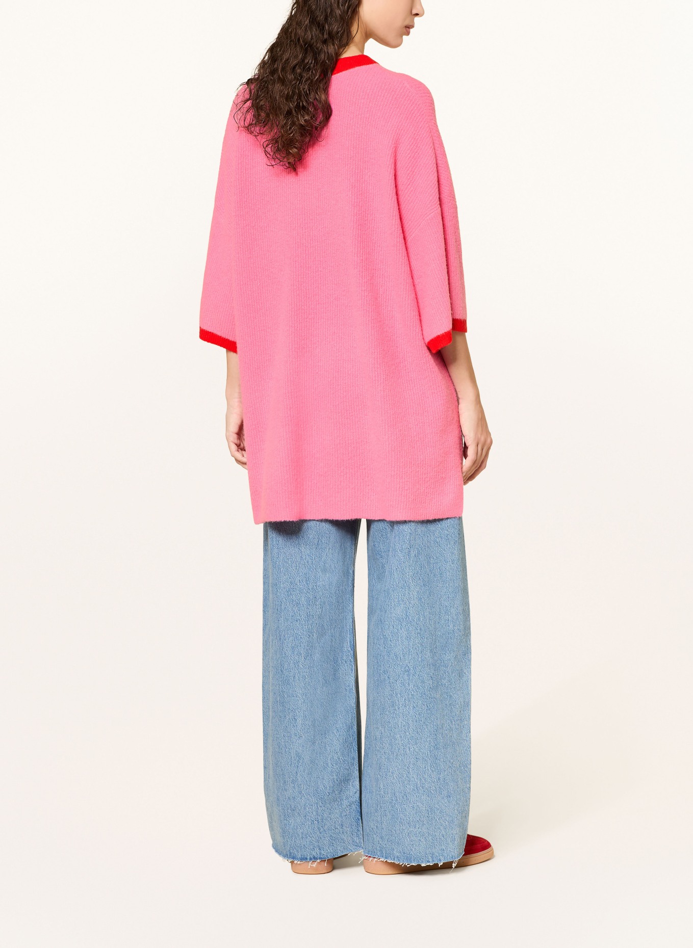 American Vintage Oversized-Pullover DAMSVILLE mit 3/4-Arm: ROSA / ROT