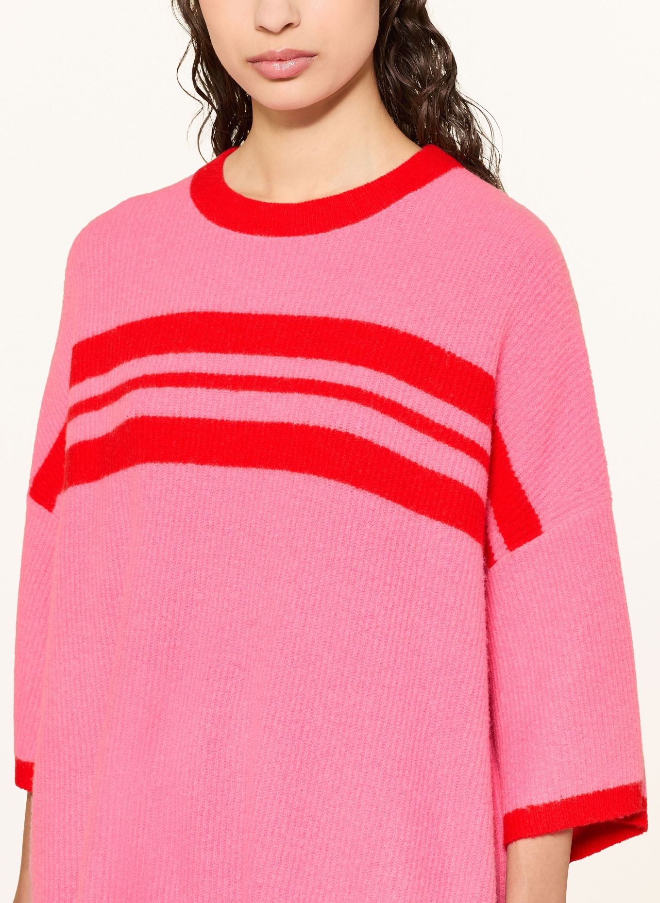 American Vintage Oversized-Pullover DAMSVILLE mit 3/4-Arm: ROSA / ROT