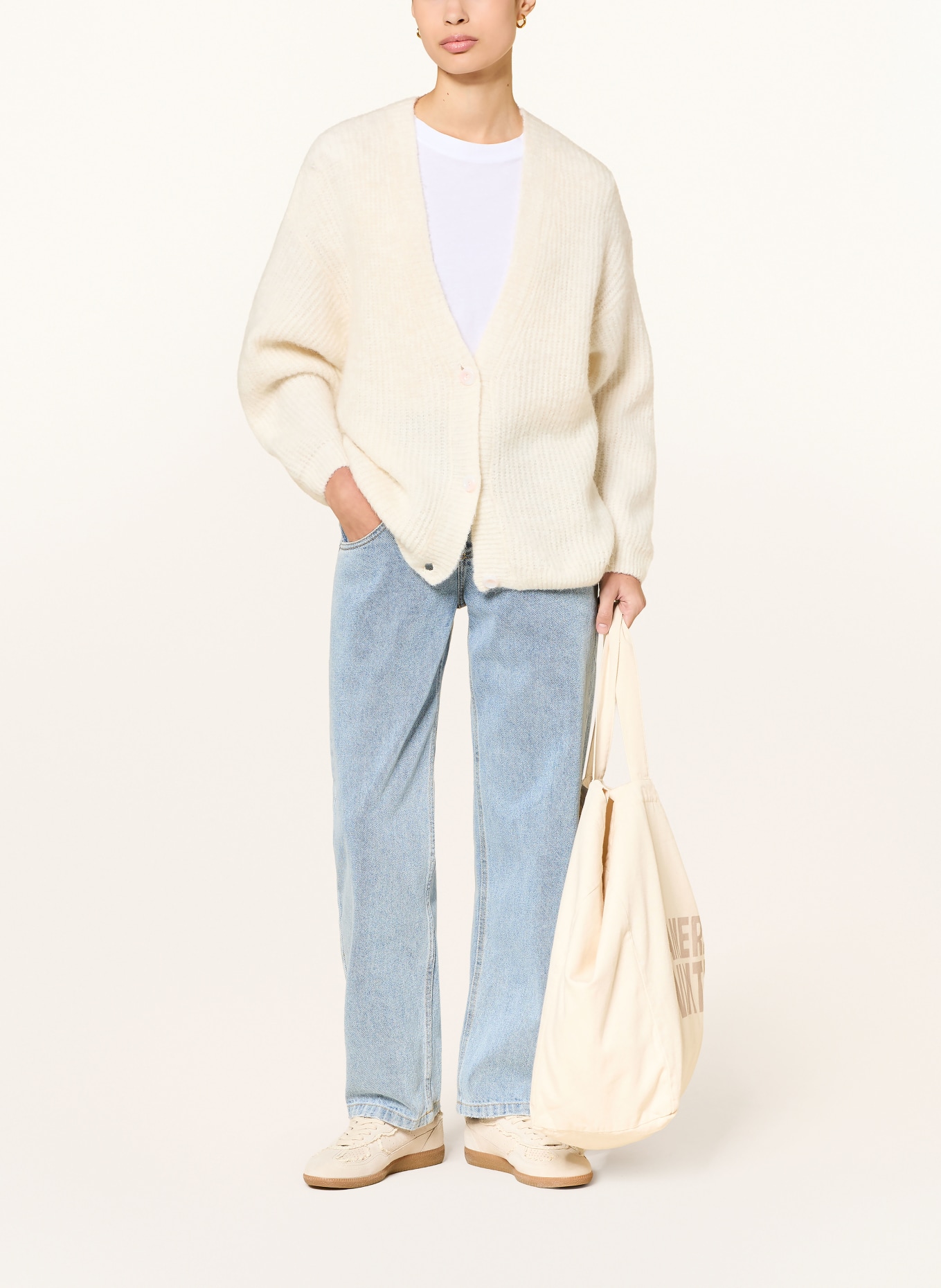 American Vintage Vest EAST met alpaca: CRÈME