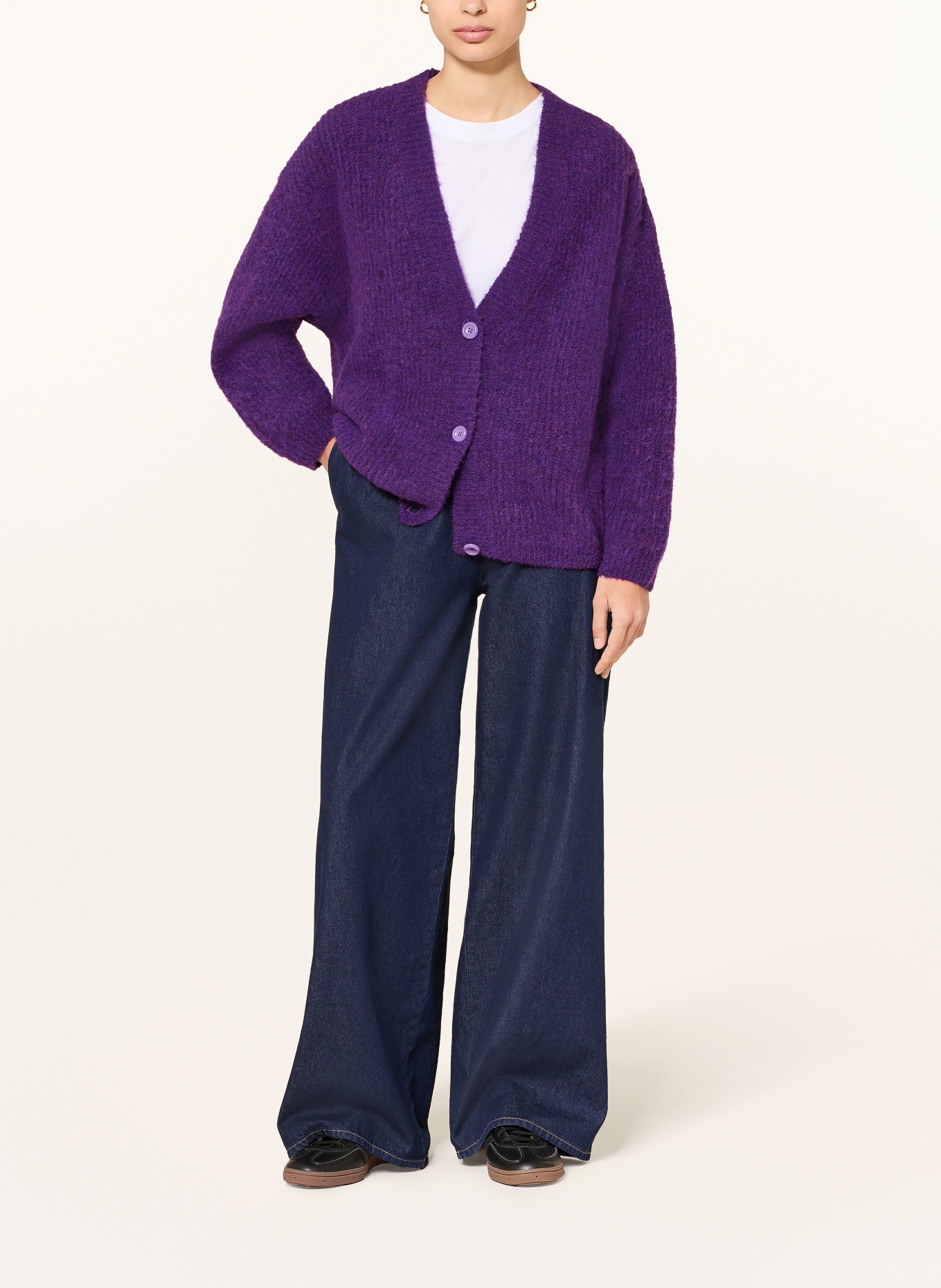 American Vintage Vest EAST met alpaca: DONKERPAARS