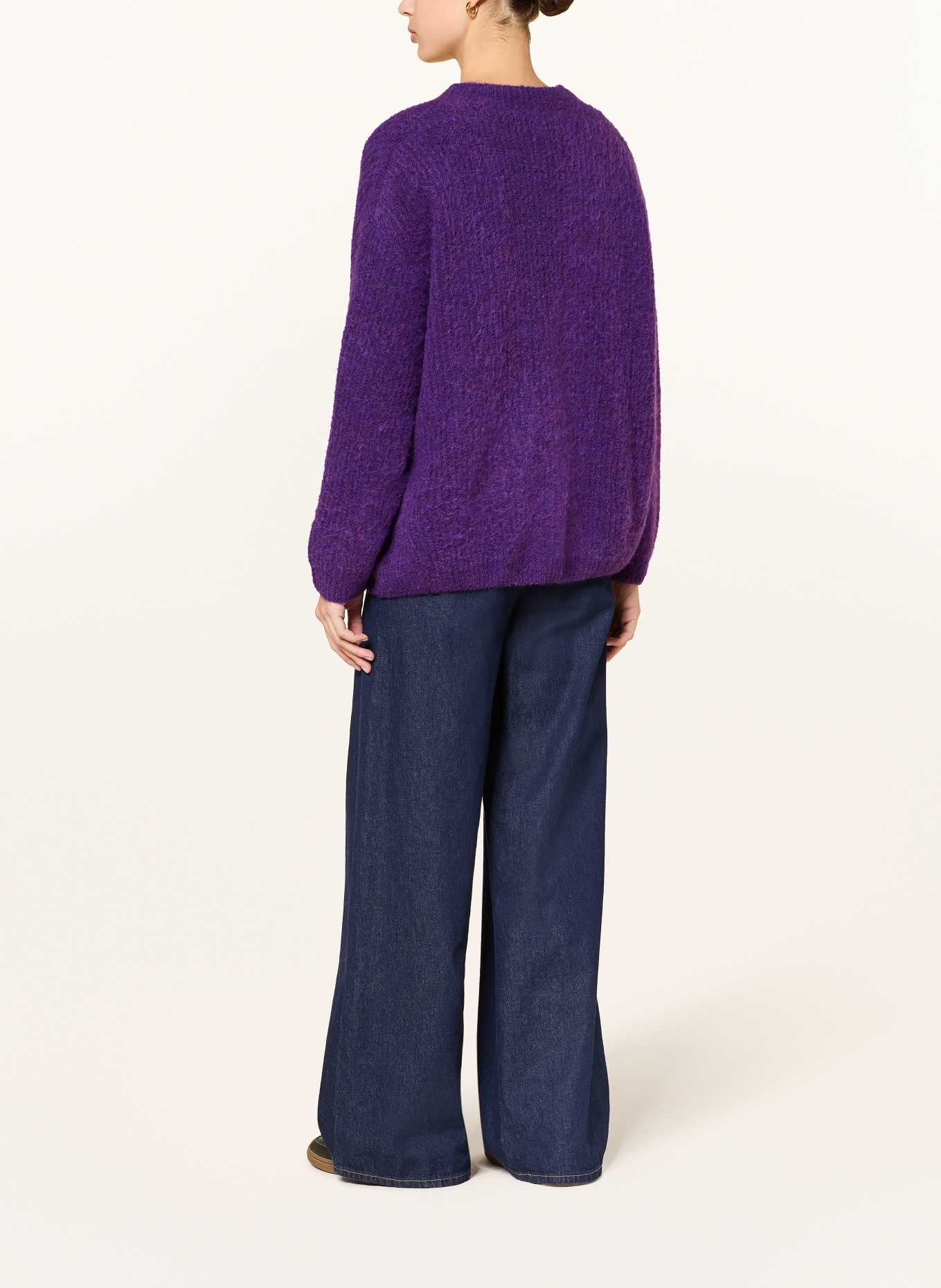 American Vintage Vest EAST met alpaca: DONKERPAARS