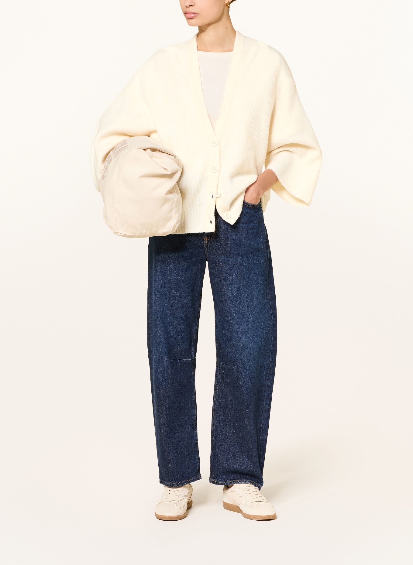 American Vintage Svetr DAMSVILLE s 3/4 rukávy: KRÉMOVÁ