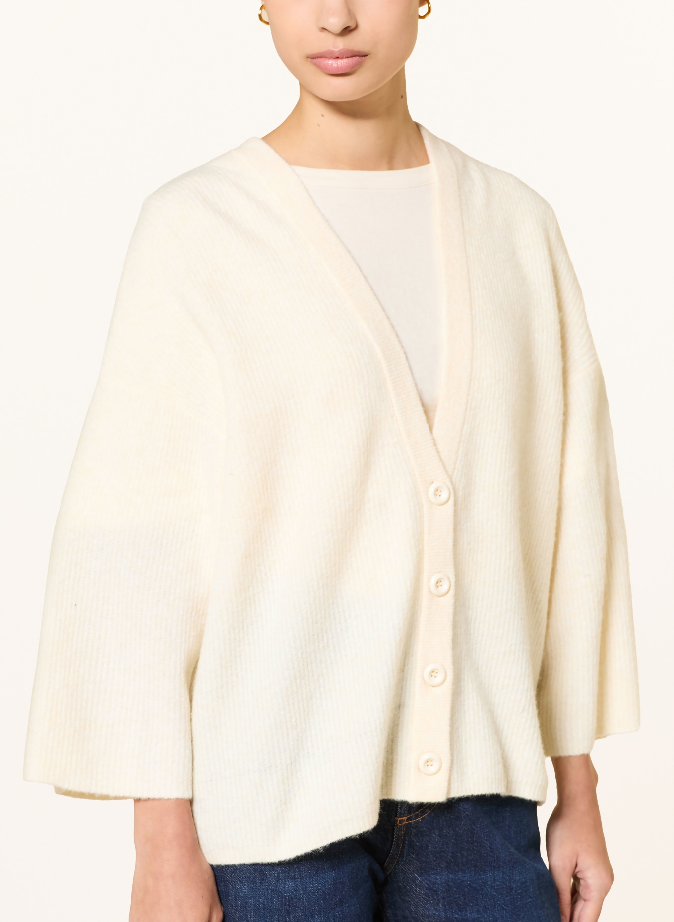 American Vintage Svetr DAMSVILLE s 3/4 rukávy: KRÉMOVÁ