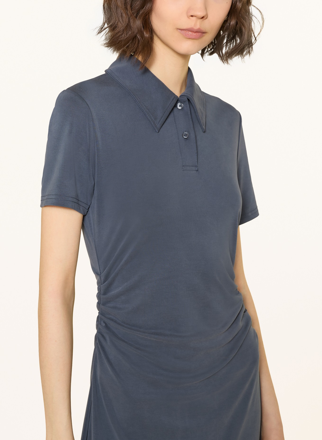 SAMSØE  SAMSØE Jersey-Polokleid SASUN: DUNKELGRAU