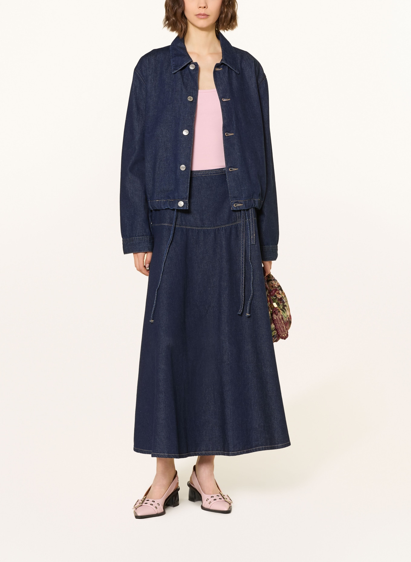 SAMSØE  SAMSØE SATILLY denim skirt: DARK BLUE