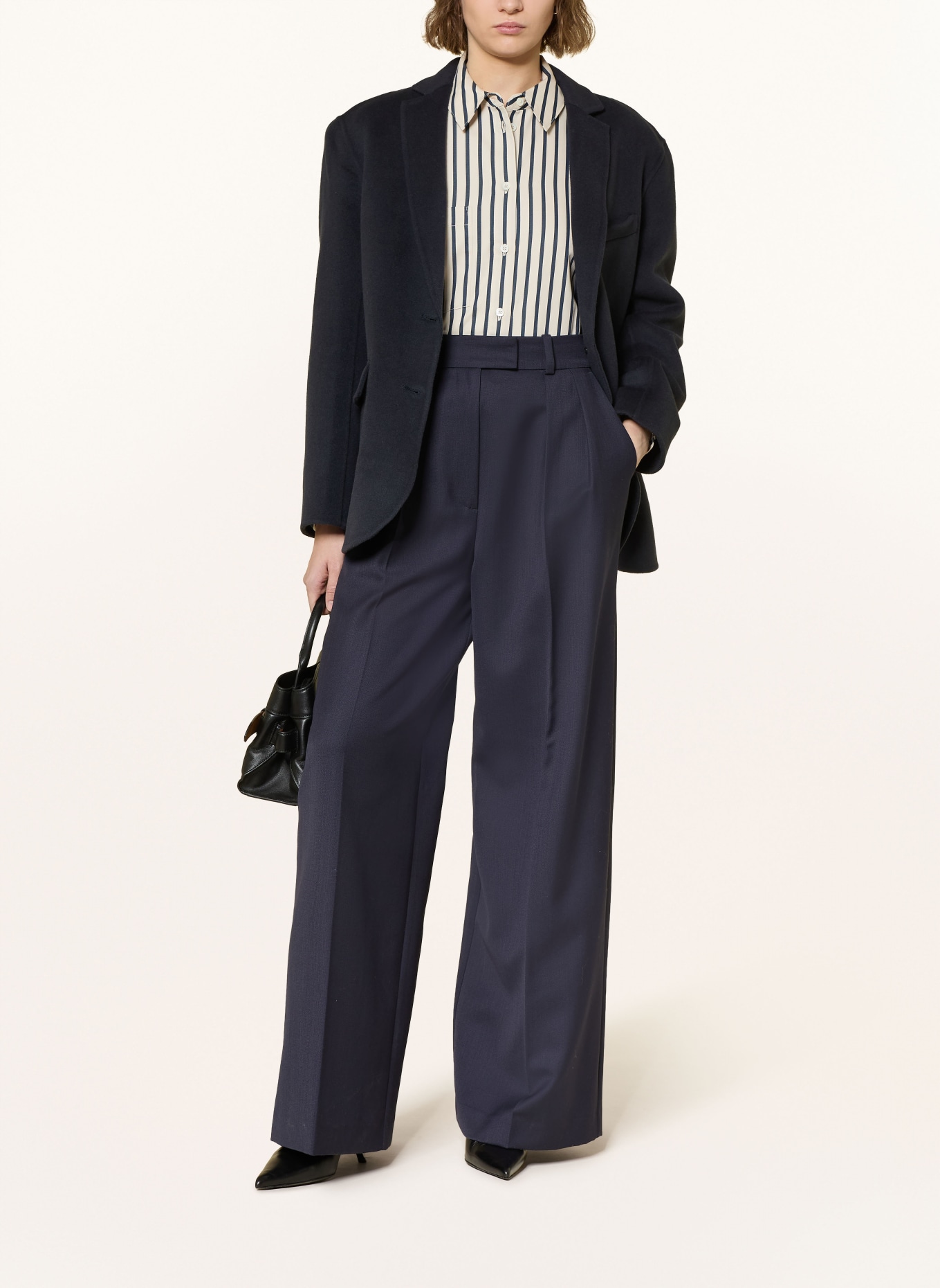 ANINE BING Kalhoty Marlene LOU: TMAVĚ MODRÁ