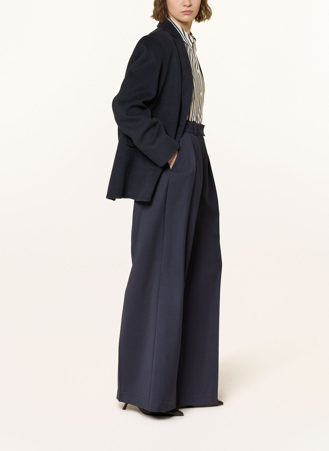 ANINE BING Kalhoty Marlene LOU: TMAVĚ MODRÁ