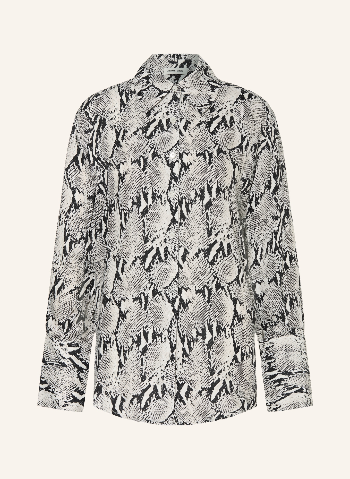 ANINE BING Hemdbluse BRIDGET: GRAU / CREME / SCHWARZ