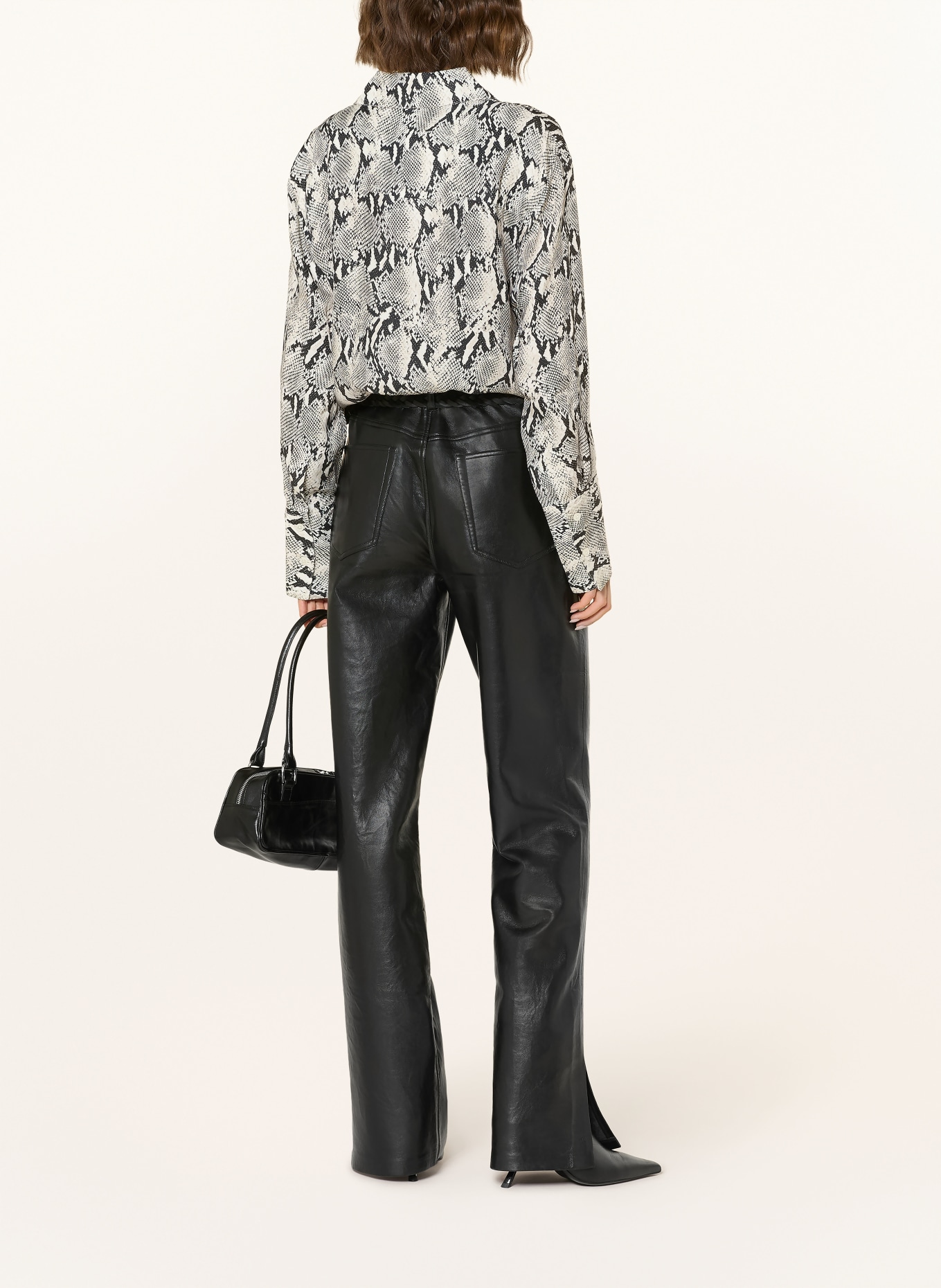 ANINE BING Hemdbluse BRIDGET: GRAU / CREME / SCHWARZ