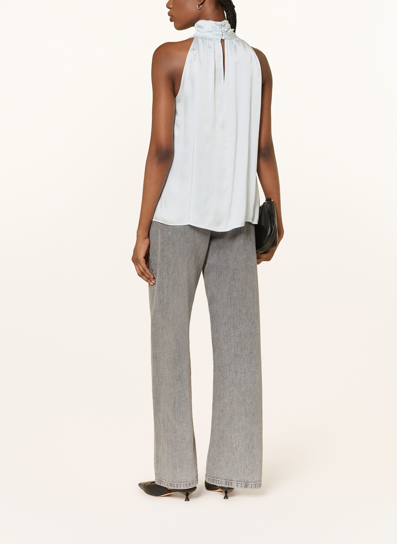 ANINE BING Top MARIE mit Seide: HELLBLAU