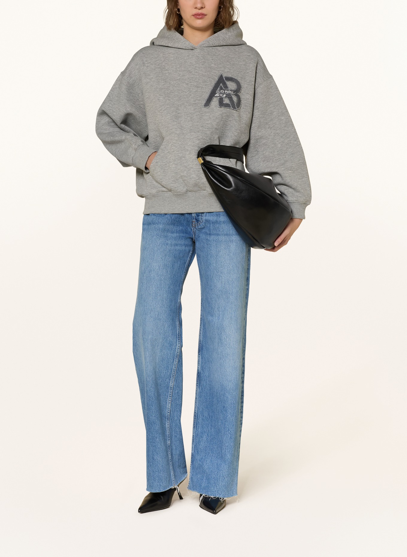 ANINE BING Ovesized-Hoodie JACI: HELLGRAU