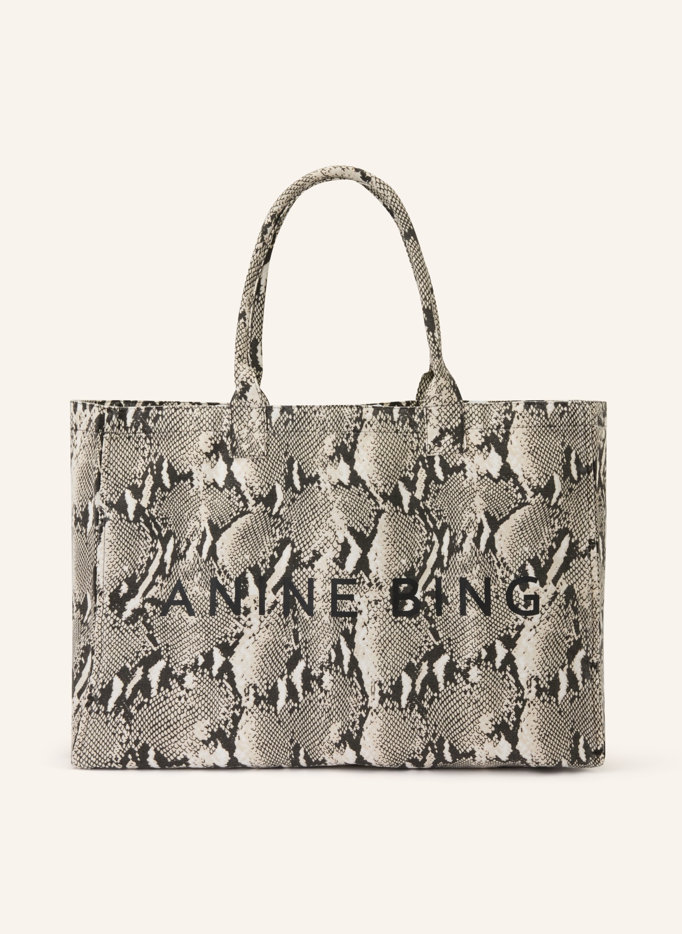 ANINE BING Nákupní taška LEO: KRÉMOVÁ / BÉŽOVÁ / ČERNÁ