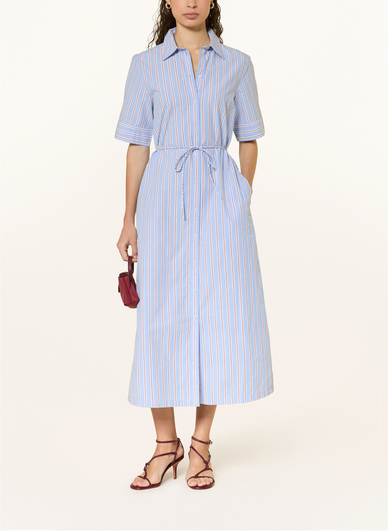 Part Two Hemdblusenkleid: HELLBLAU / BRAUN / WEISS