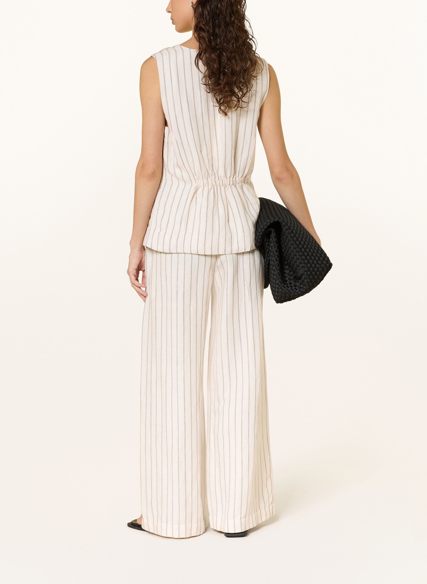 Part Two Marlenehose mit Leinen: CREME / SCHWARZ