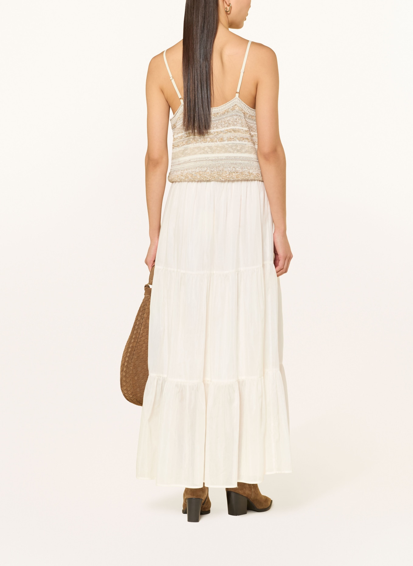 MOS MOSH Dzianinowy top MMKYA: KREMOWY / BEŻOWY / SZAROBRĄZOWY