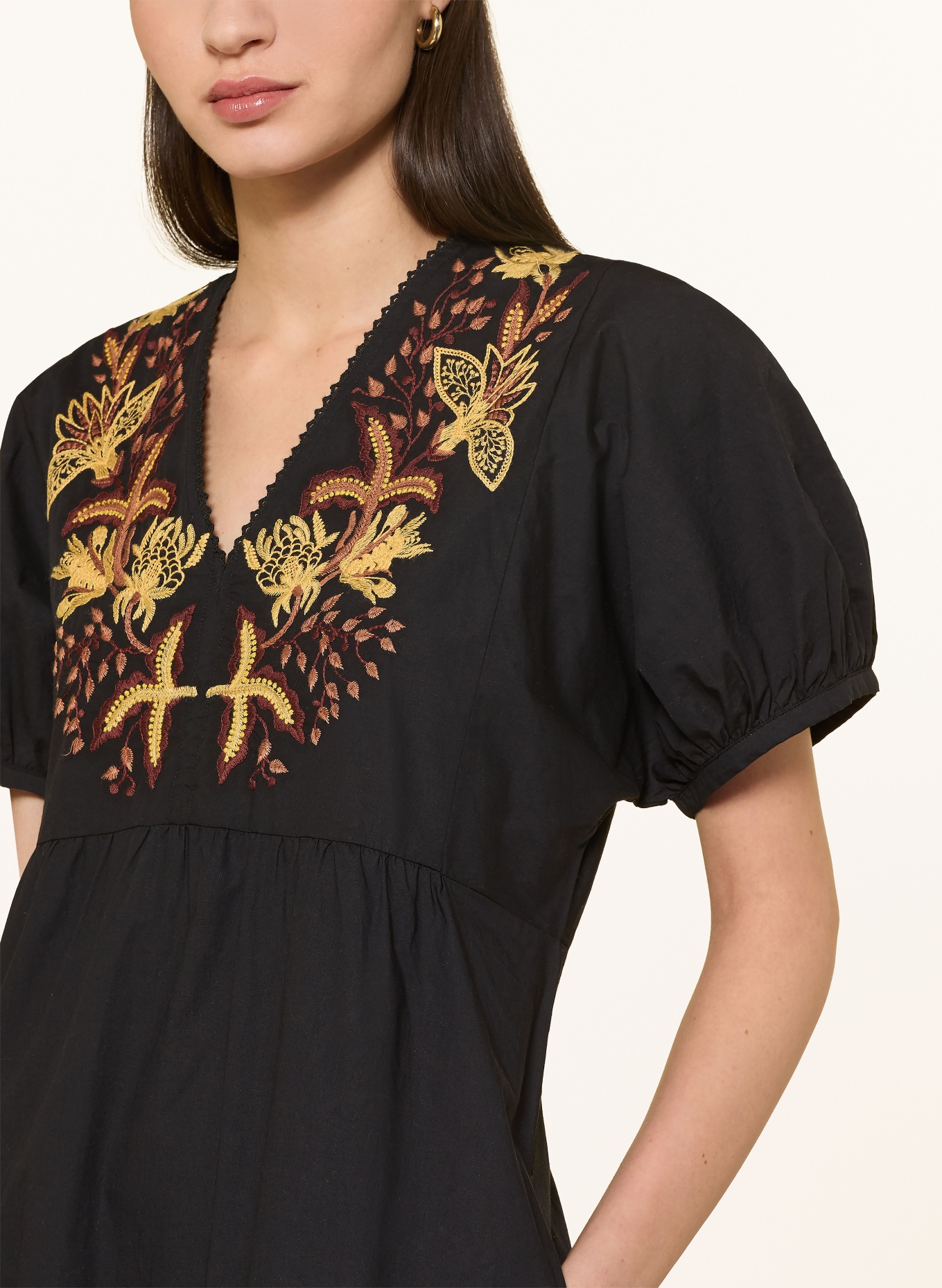 MOS MOSH Kleid MMWERAS: SCHWARZ / BRAUN / DUNKELGELB