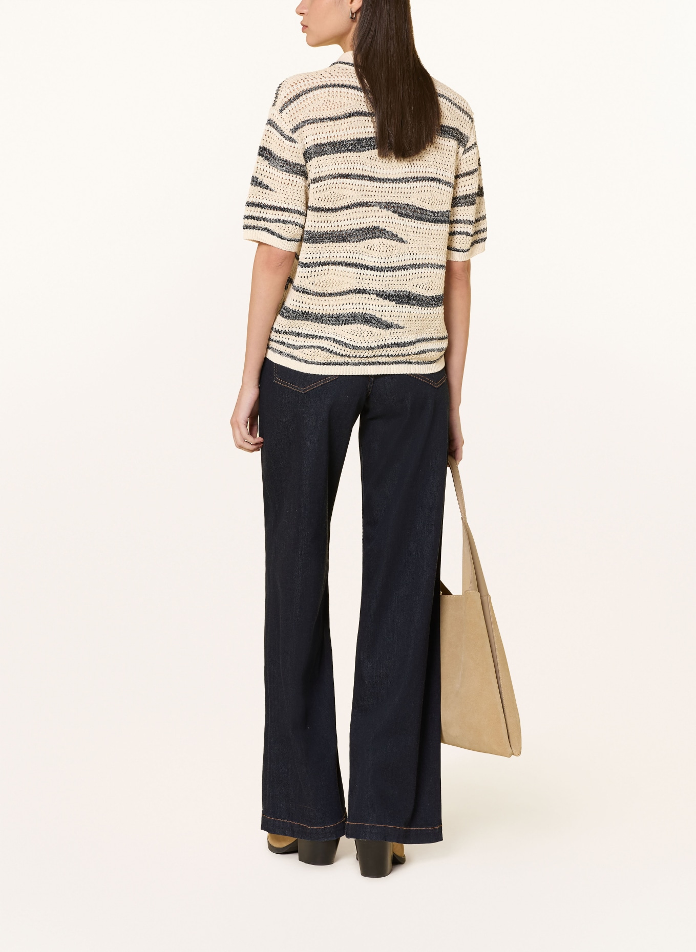 MOS MOSH Sweter MMUNE: ECRU / CZARNY