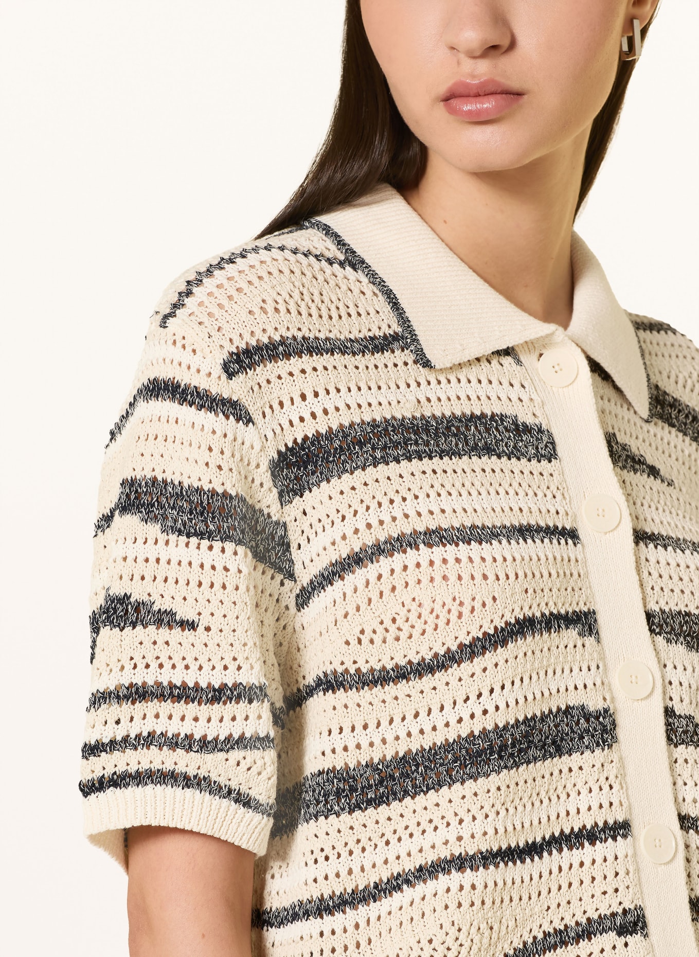 MOS MOSH Sweter MMUNE: ECRU / CZARNY