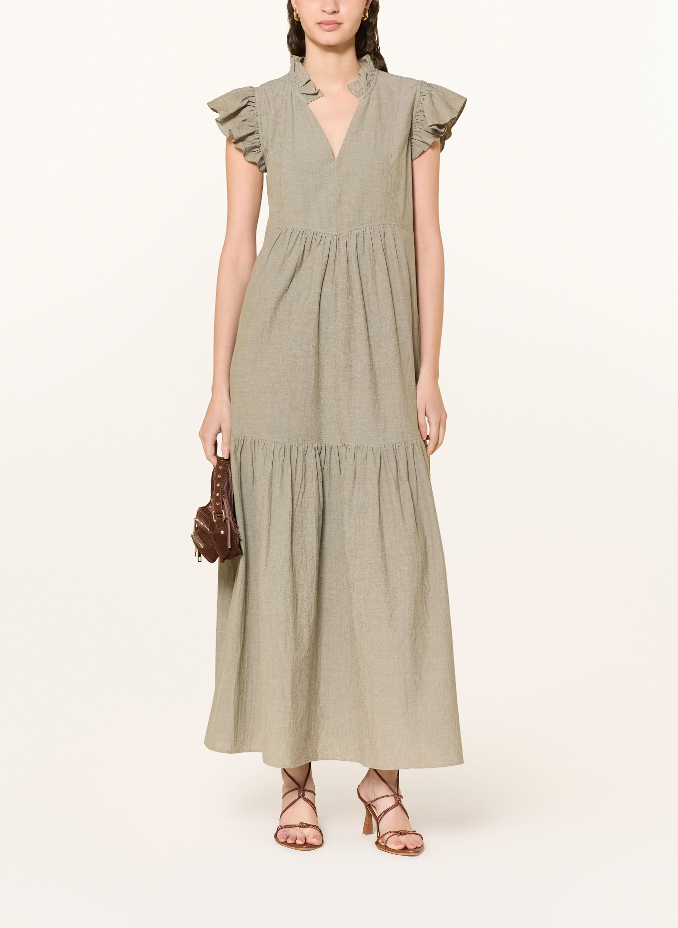 MOS MOSH Šaty MMWALDY IZHA s volánky: SVĚTLE ZELENÁ