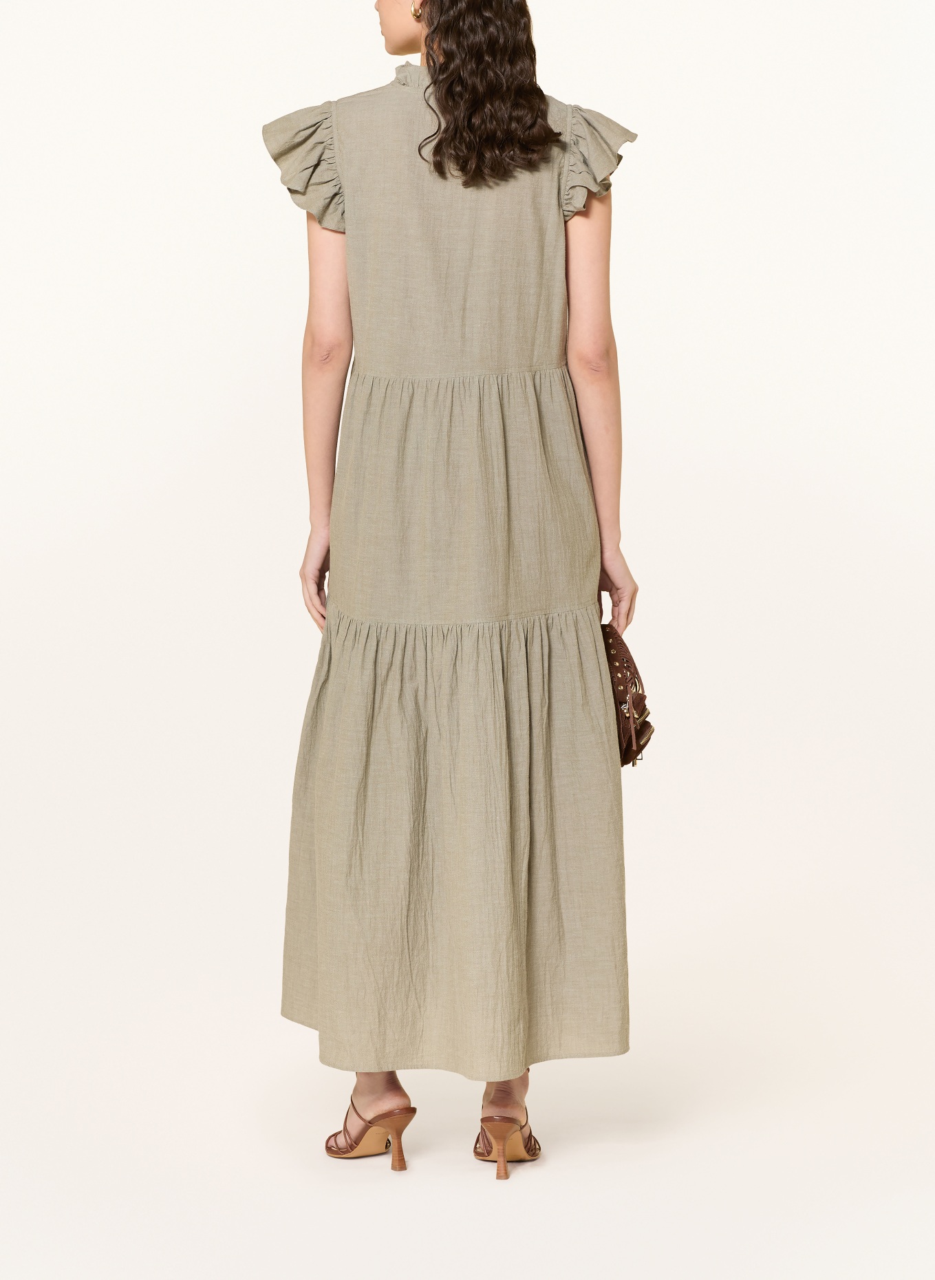 MOS MOSH Šaty MMWALDY IZHA s volánky: SVĚTLE ZELENÁ