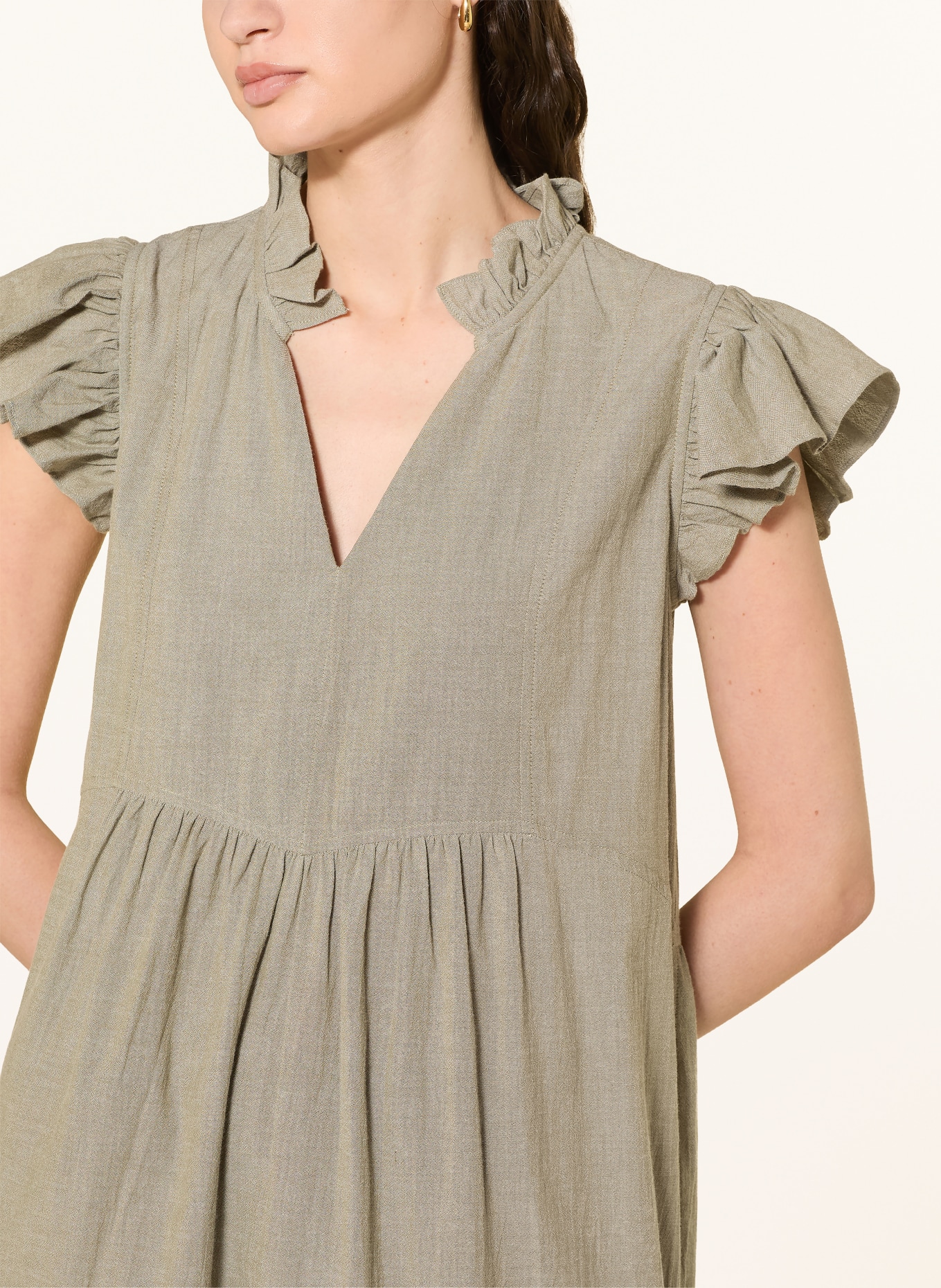 MOS MOSH Šaty MMWALDY IZHA s volánky: SVĚTLE ZELENÁ