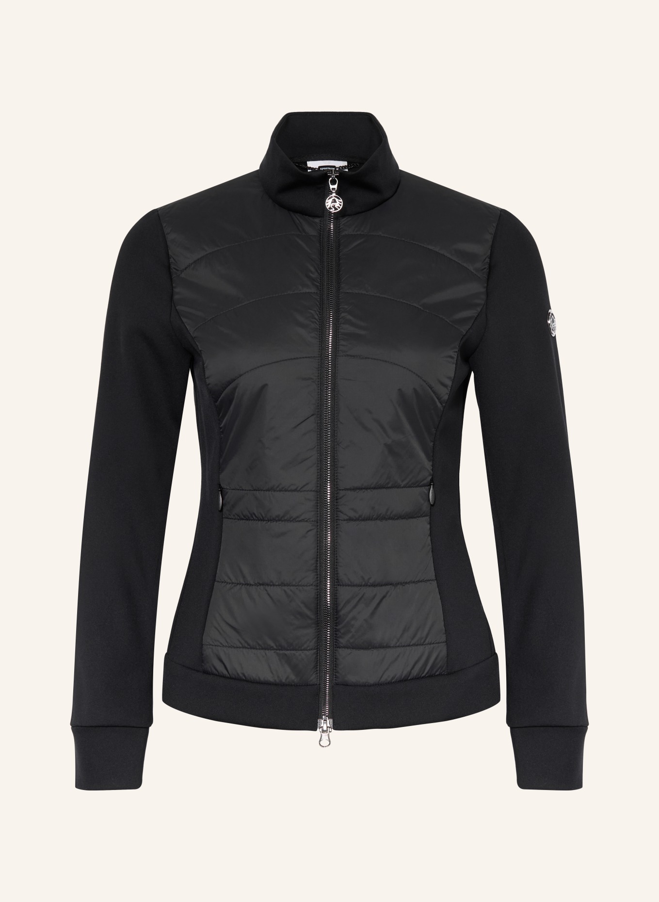 SPORTALM Sweatjacke im Materialmix: SCHWARZ