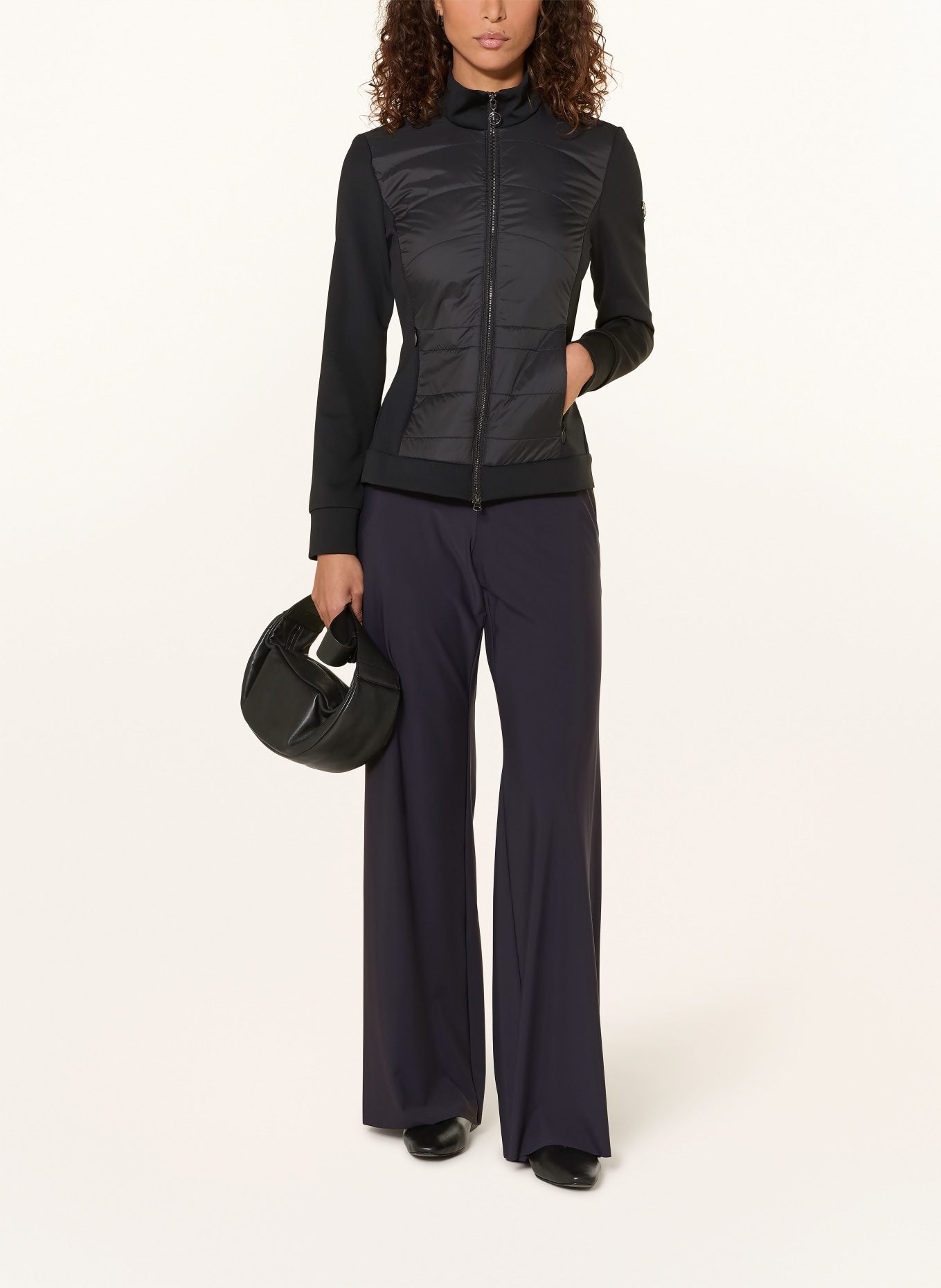 SPORTALM Sweatjacke im Materialmix: SCHWARZ