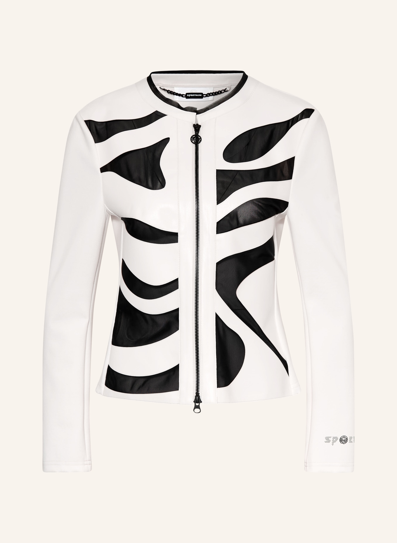 SPORTALM Jacket in a mix of materials: CREAM / BLACK