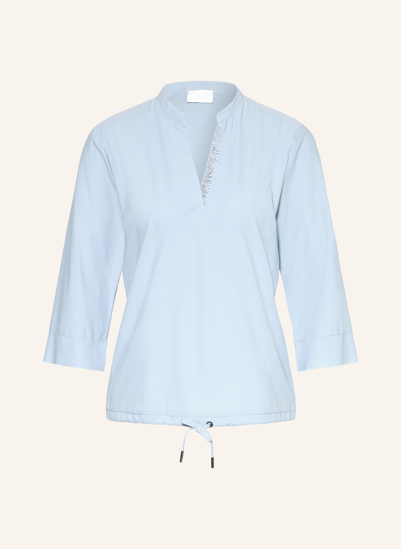 SPORTALM Blusenshirt mit 3/4-Arm und Schmucksteinen: HELLBLAU
