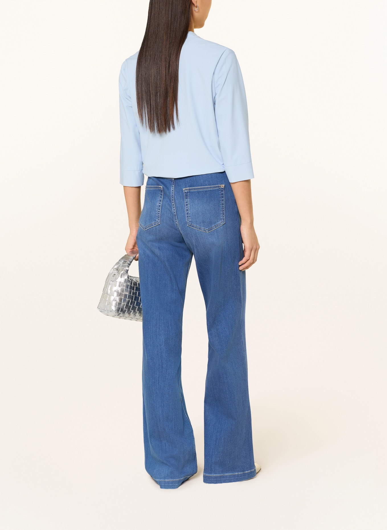 SPORTALM Blusenshirt mit 3/4-Arm und Schmucksteinen: HELLBLAU