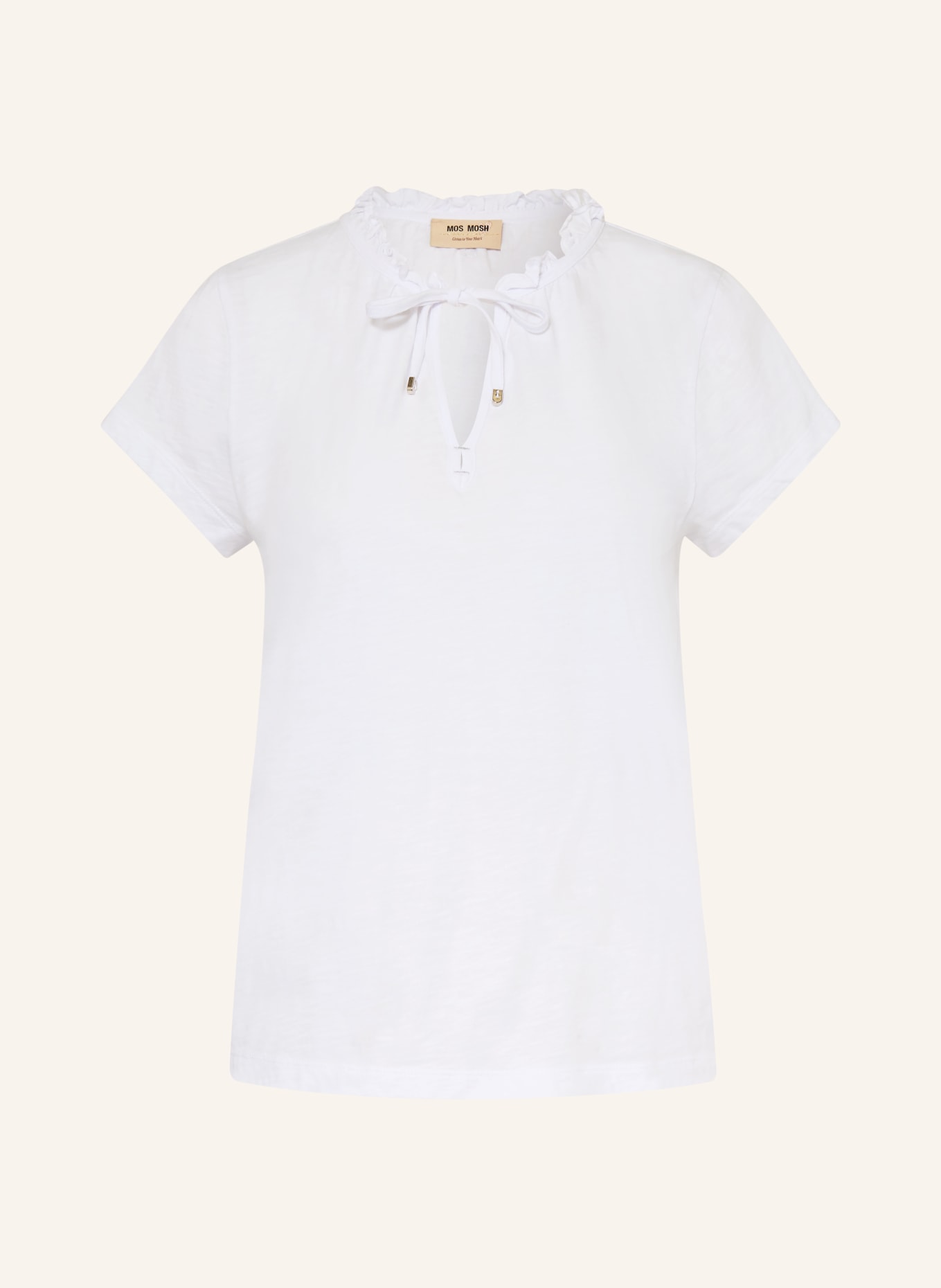 MOS MOSH T-Shirt MMANLY mit Rüschen: WEISS